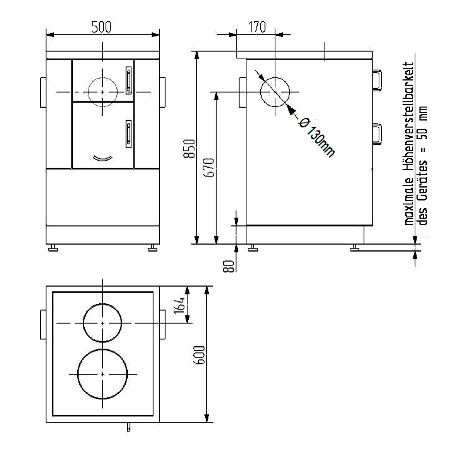 Wamsler K 150 C Küchenofen Stahl Weiß