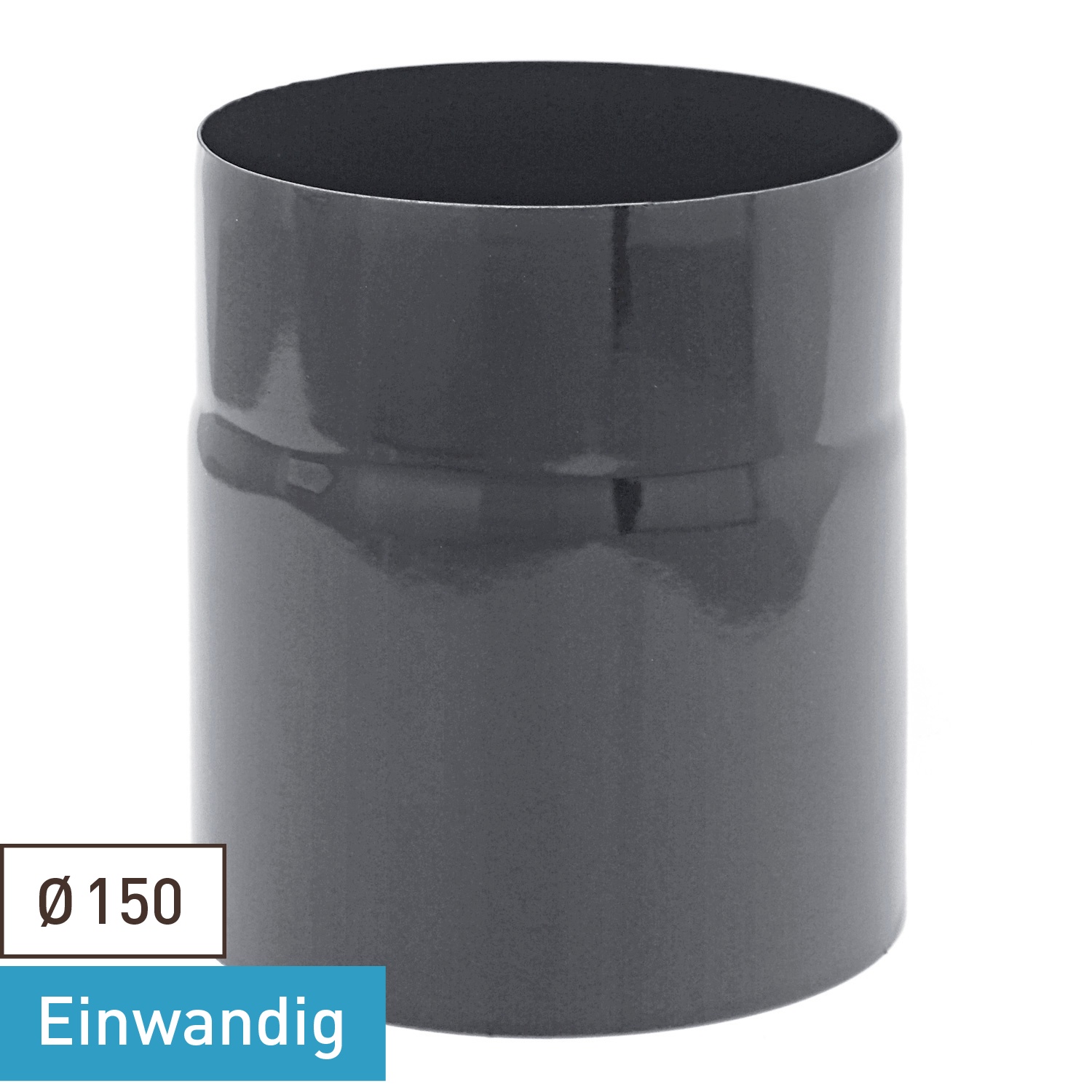 Raik Rauchrohr / Ofenrohr Emaille 150mm - 150mm Grau