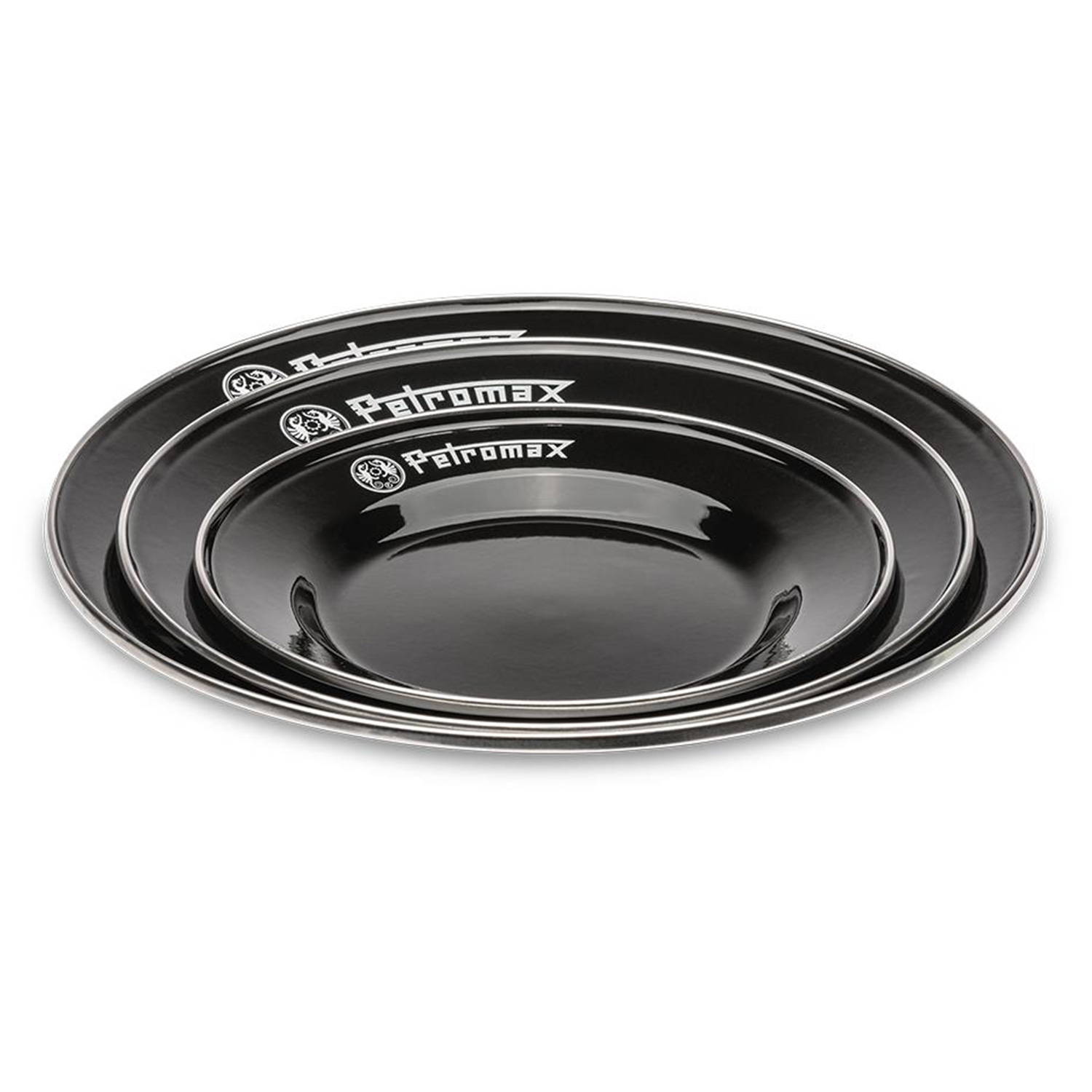 Petromax Emaille-Teller Schwarz 2er-Set Ø 22 cm Petromax Emaille-Teller Schwarz 2er-Set Ø 22 cm