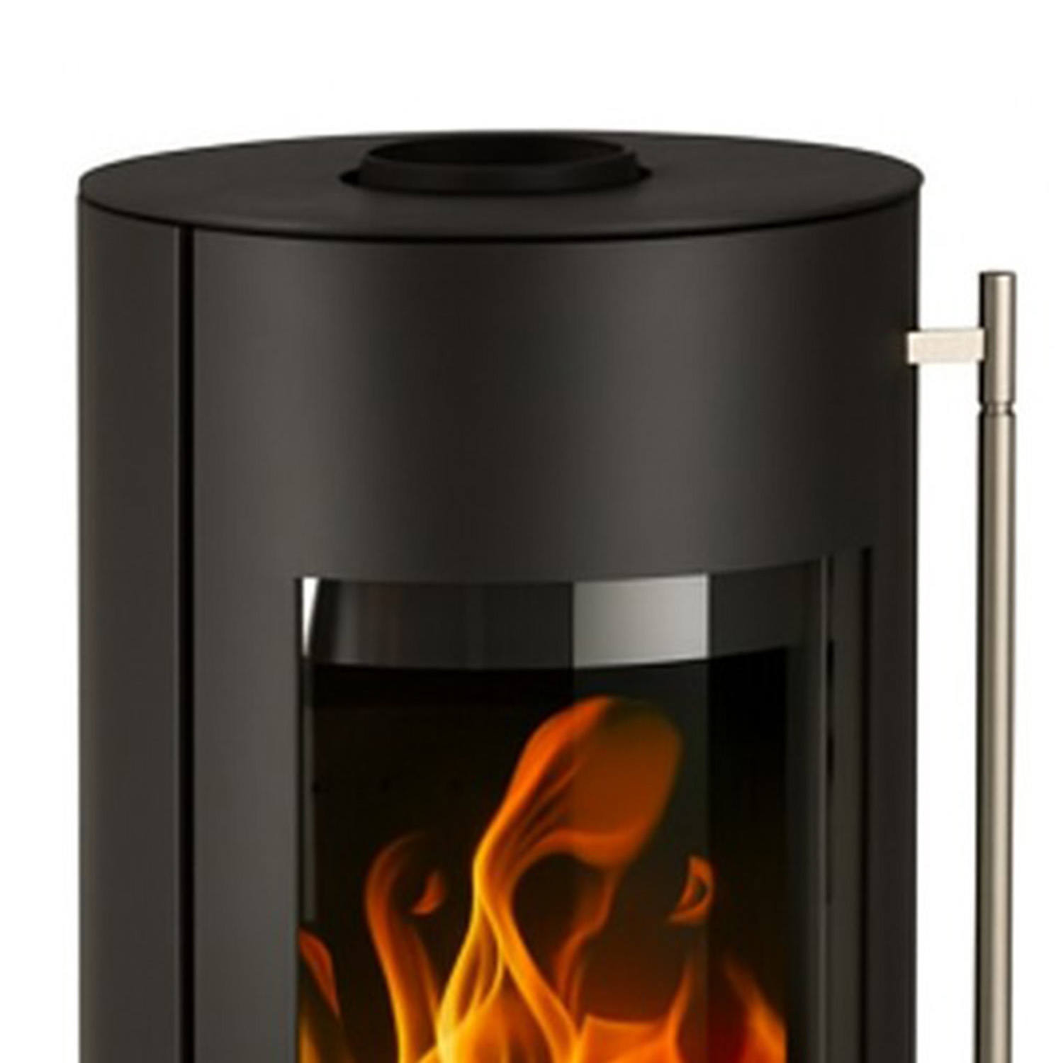 Haas+Sohn GRASSE Stahl Kaminofen tief-schwarz mit Holzfach ohne Türe