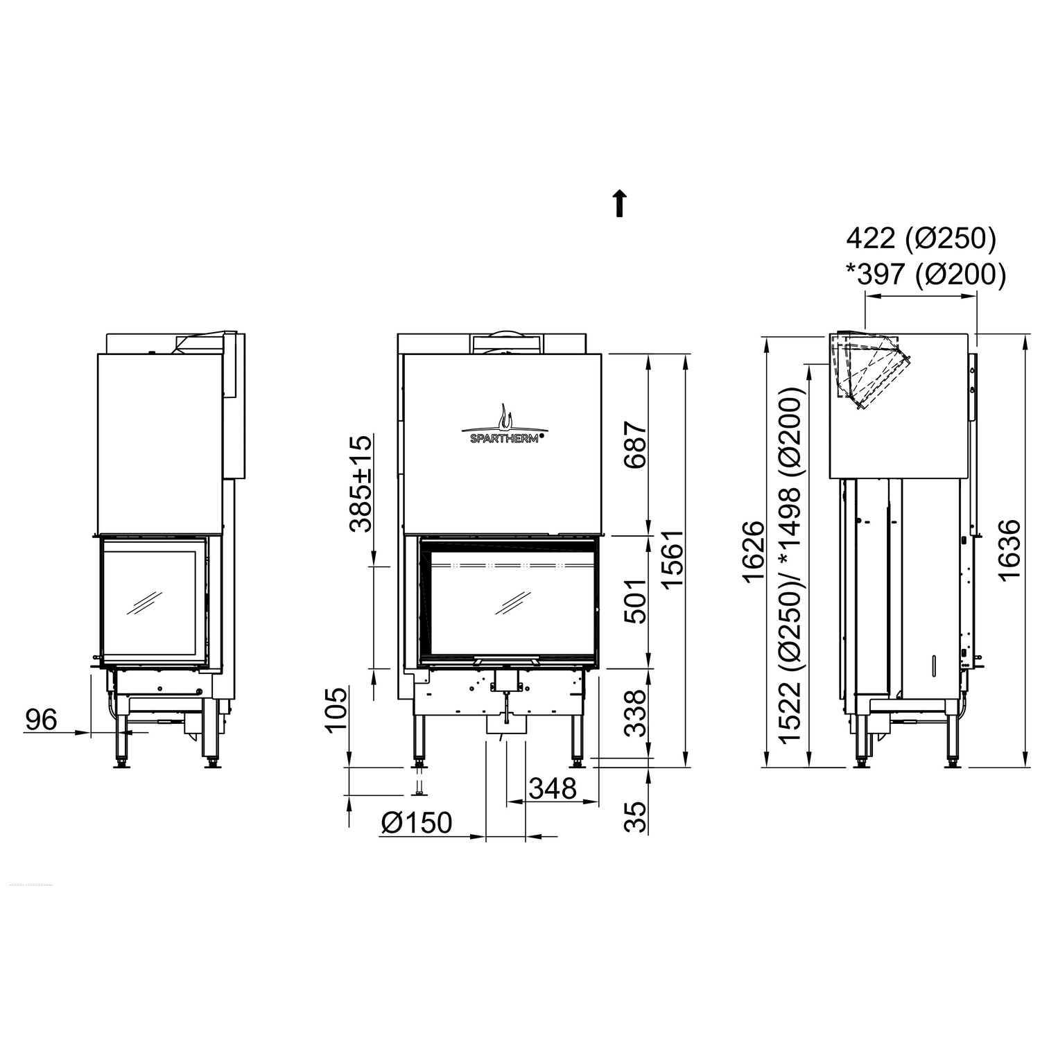 Spartherm Varia 2R-68h Kamineinsatz 250 mm