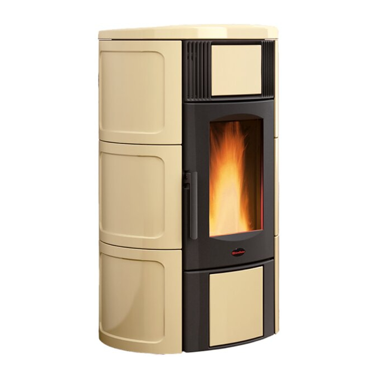 Extraflame ISIDE IDRO 5.0.16 wasserführender Pelletofen Pergament Beige - THKE 600 Kombi-Speicher montiert silber 1x WT -Heizungsausdehnungsgefäß 80 L