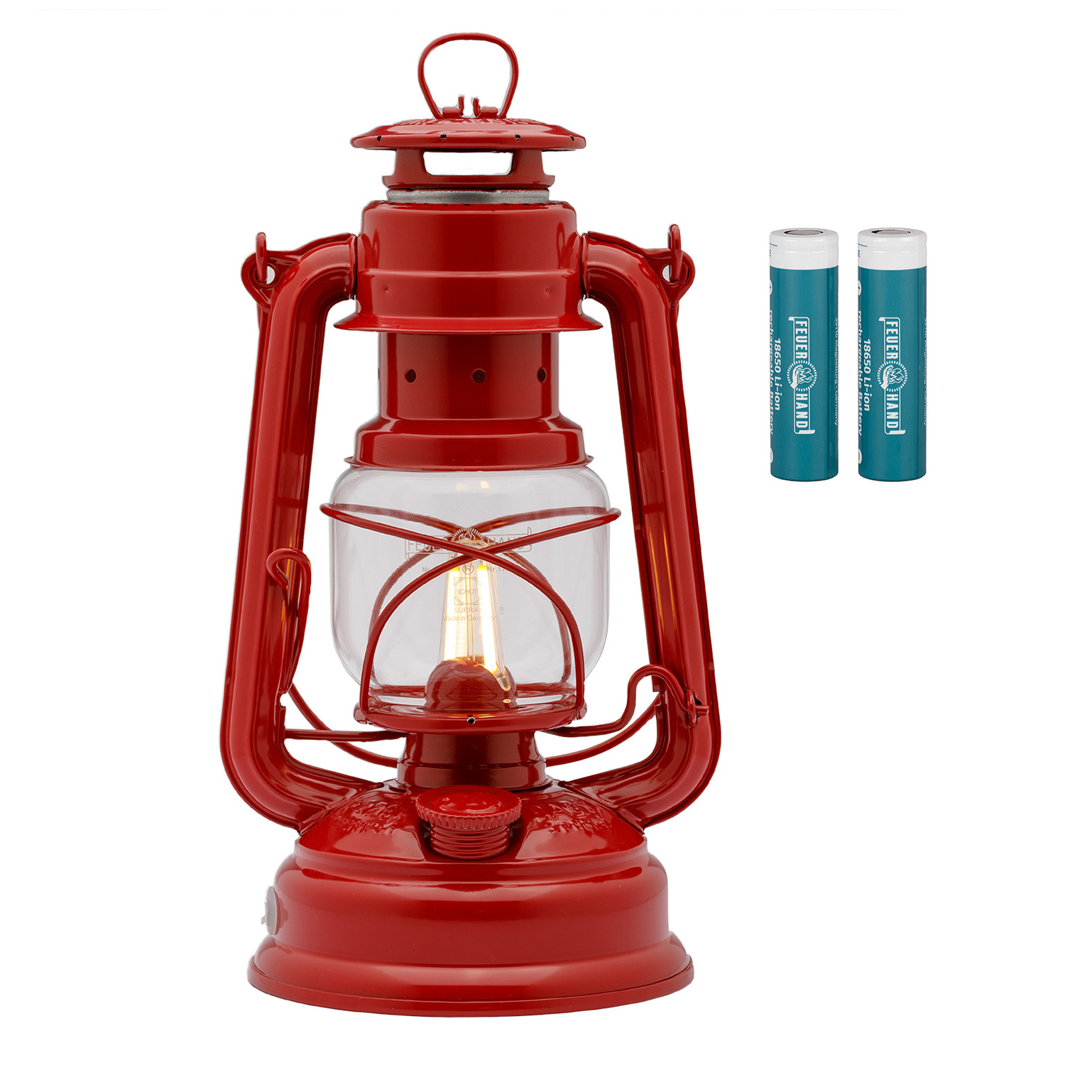 Feuerhand LED-Laterne Baby Special 276 Ruby Red + 2x Feuerhand Akku