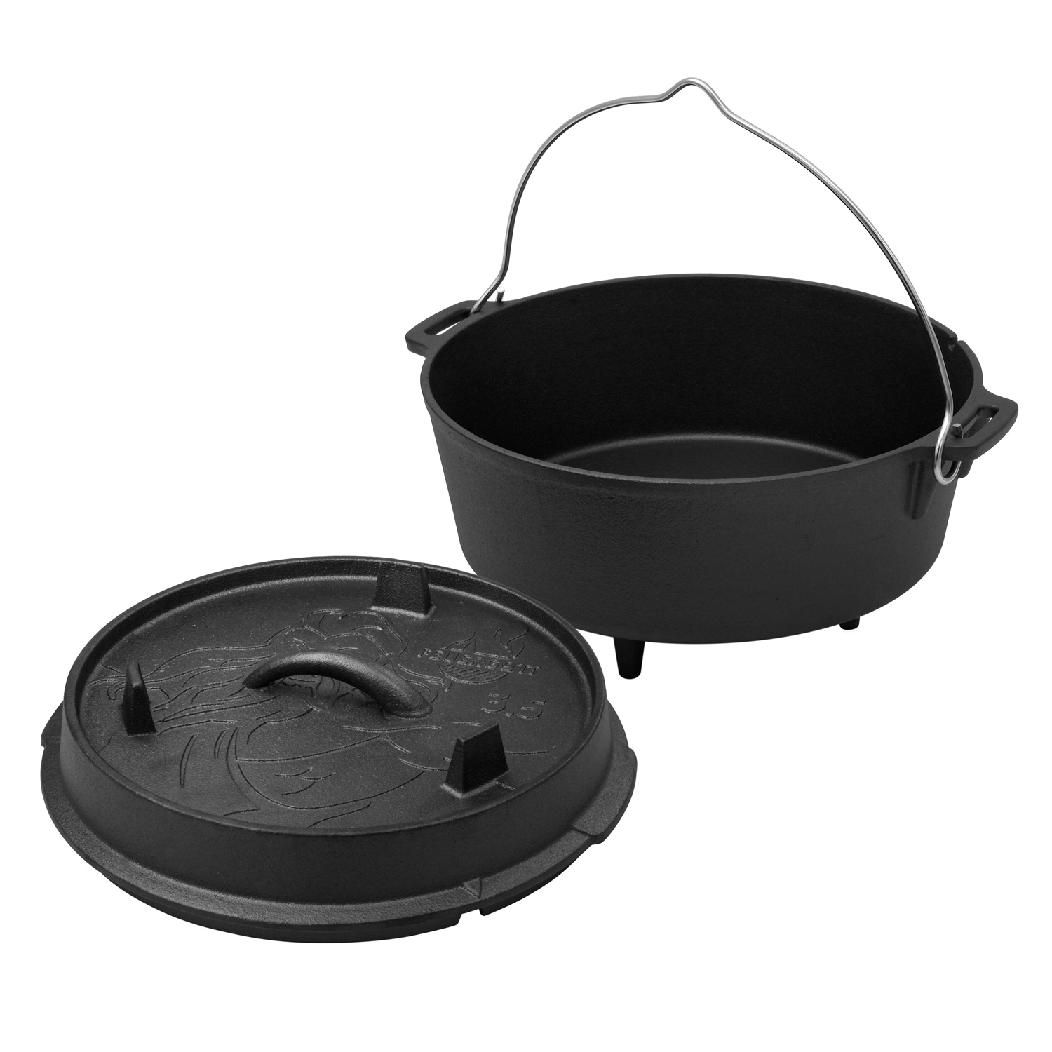 FEUERGOTT Dutch Oven 3,5 l mit Füßen