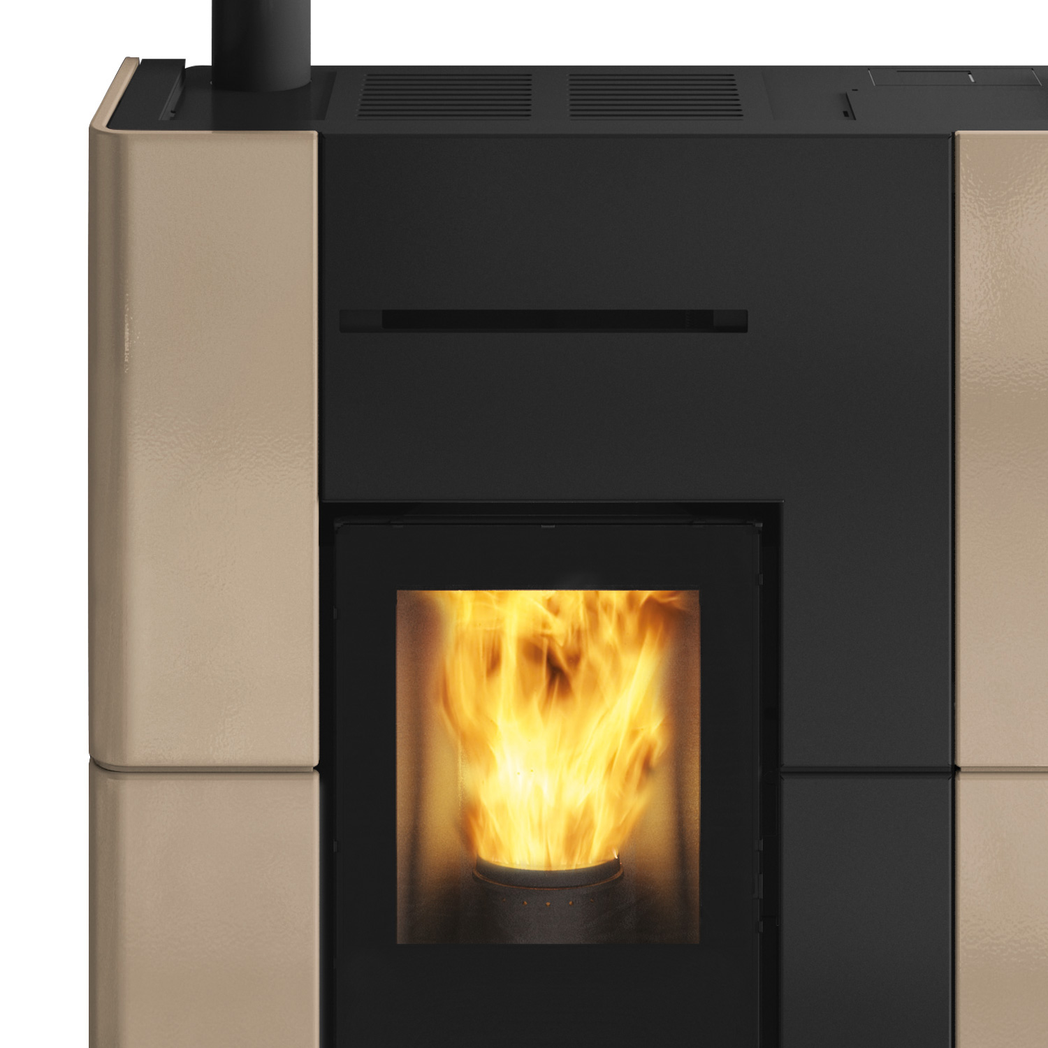 Edilkamin Blade H 15 Evo wasserführender Pelletofen Keramik Beige