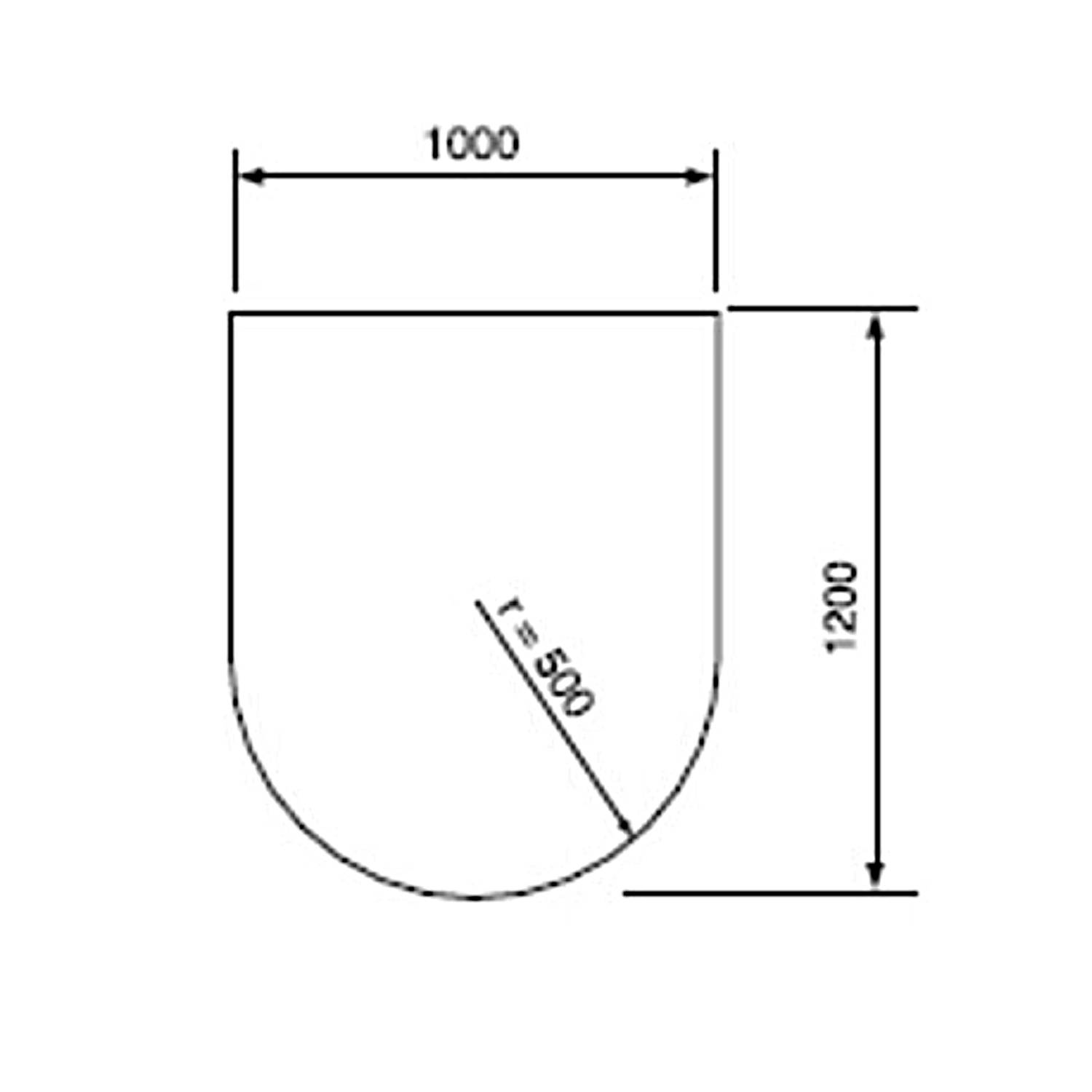 Olsberg ESG-Glas Grundplatte Rundbogen