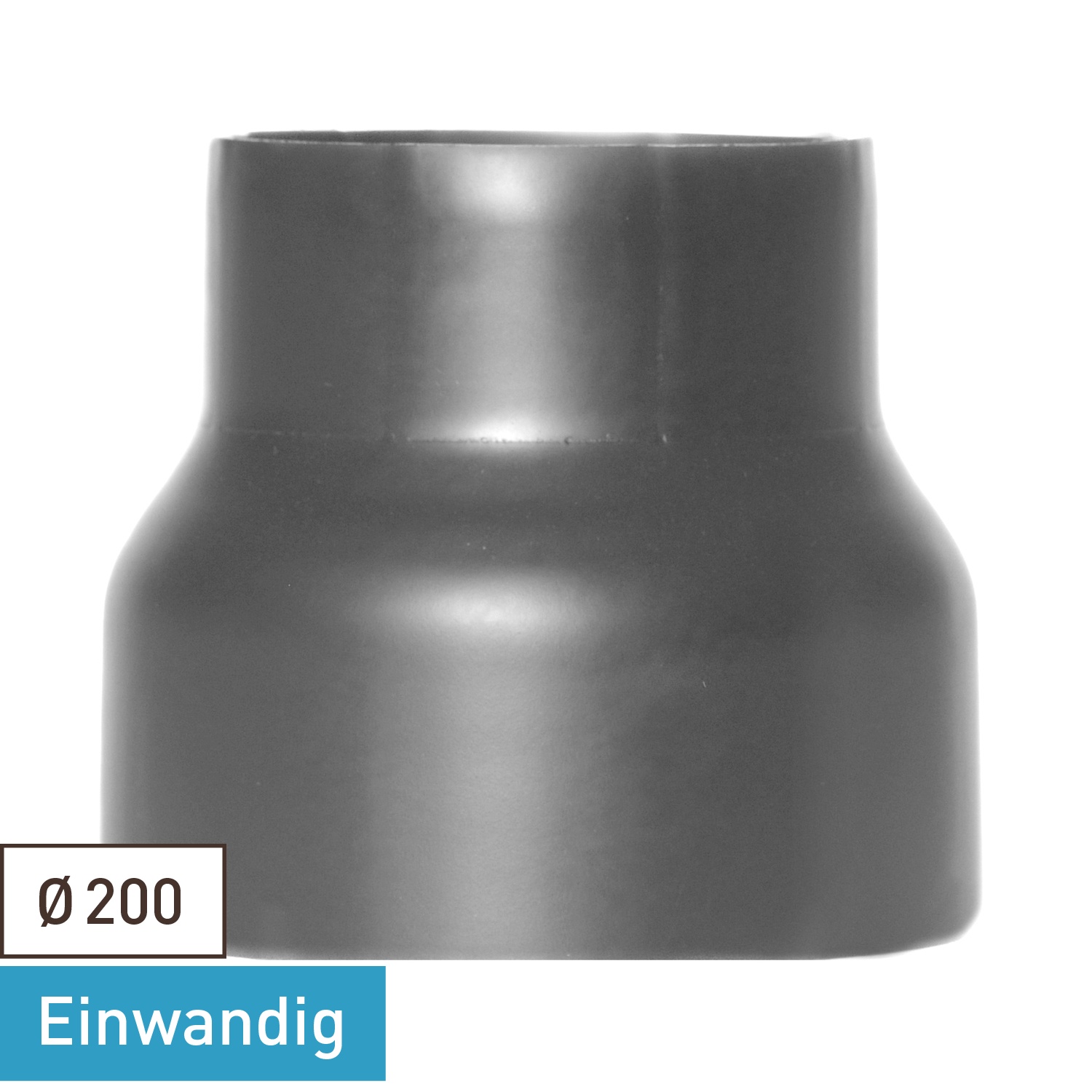 Raik Basic Reduzierung 200mm – 180mm gussgrau für Rauchrohr / Ofenrohr