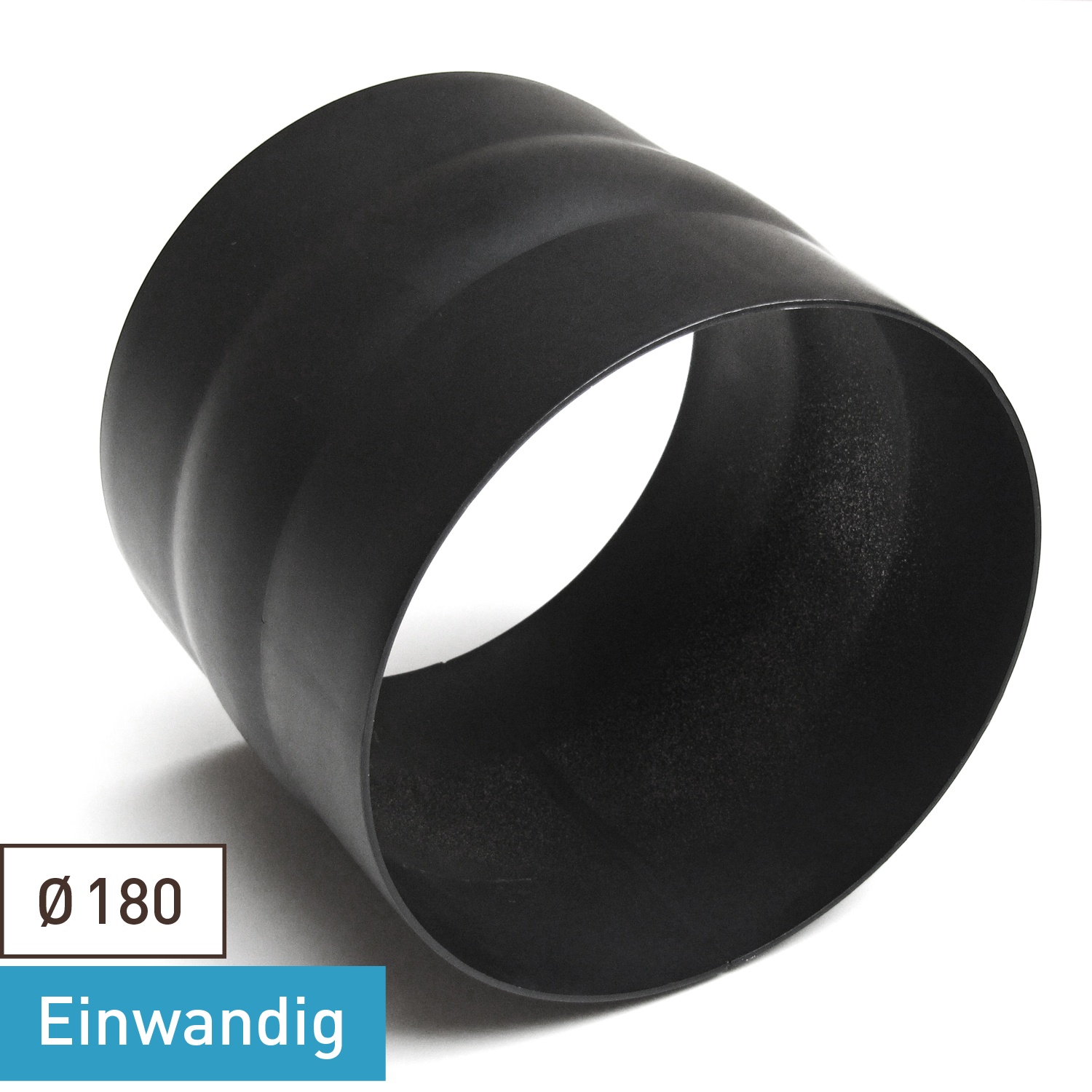 Raik Basic Adapter 180mm schwarz L: 150mm für Rauchrohr / Ofenrohr