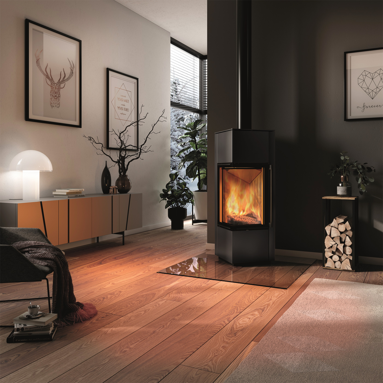 Spartherm Piko S RLU Kaminofen Nero