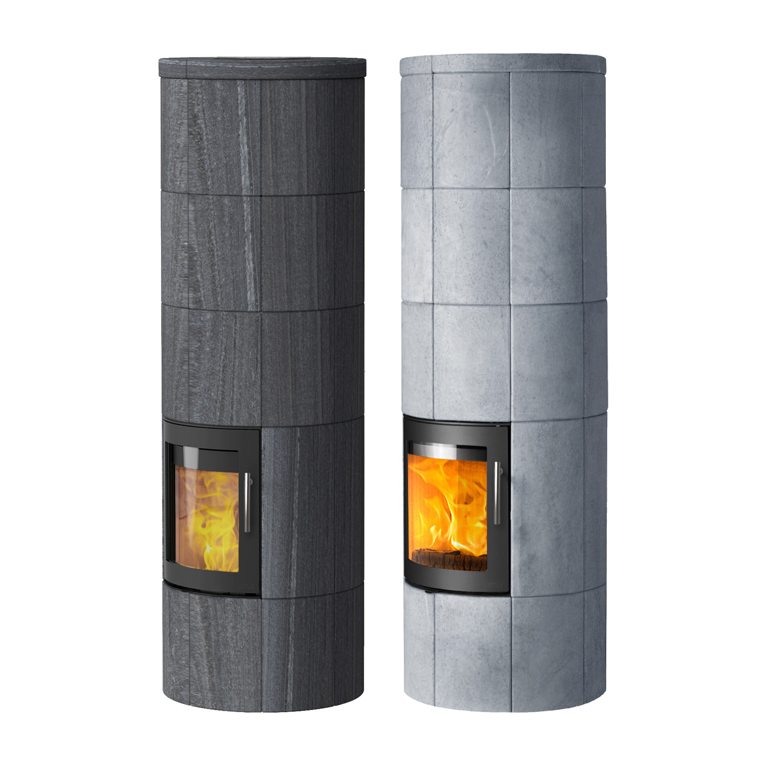 Lotus M3 Kaminofen Schwarz/ Speckstein, Rauchabgang oben