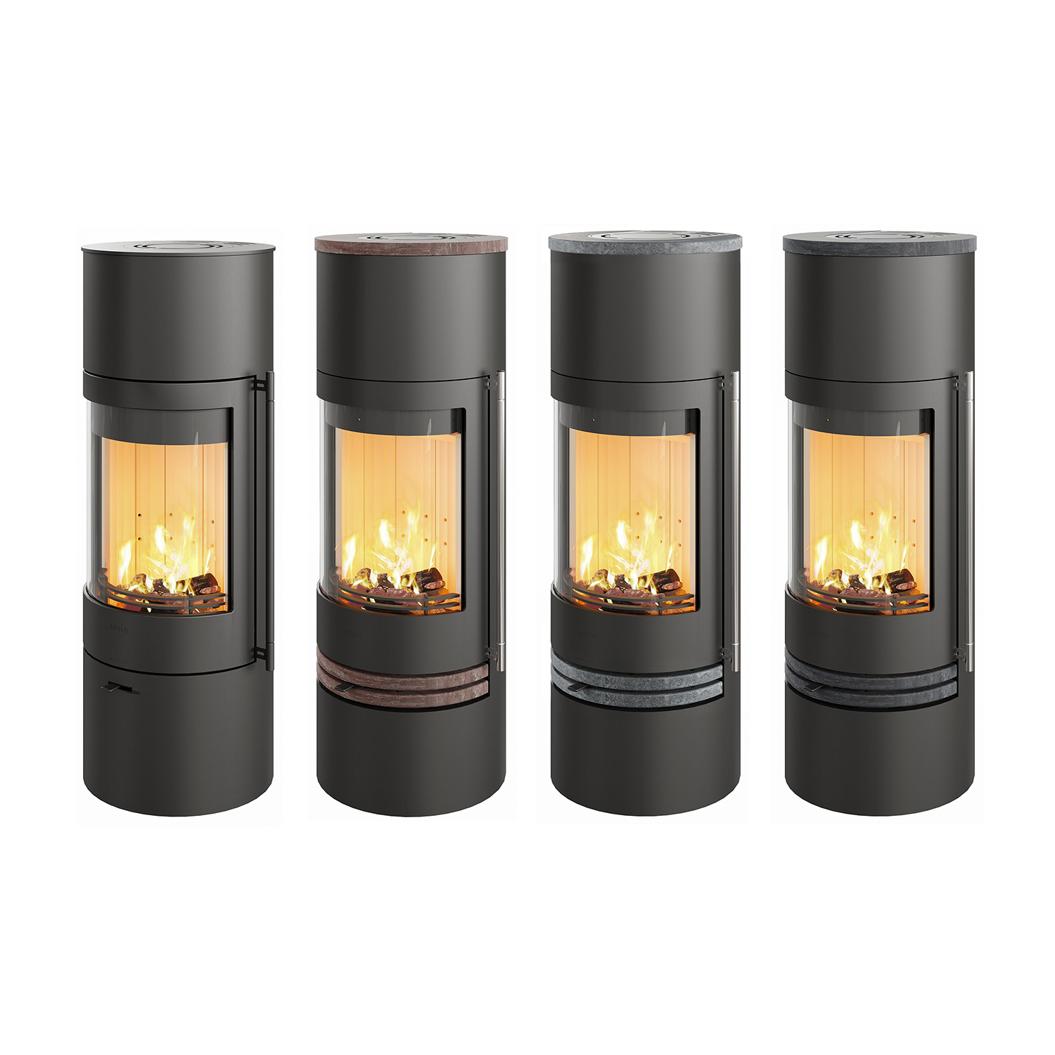 Lotus Kaminofen Orbis 2 Coffee Stone , RR hinten od. RR oben / optional Griffvarianten