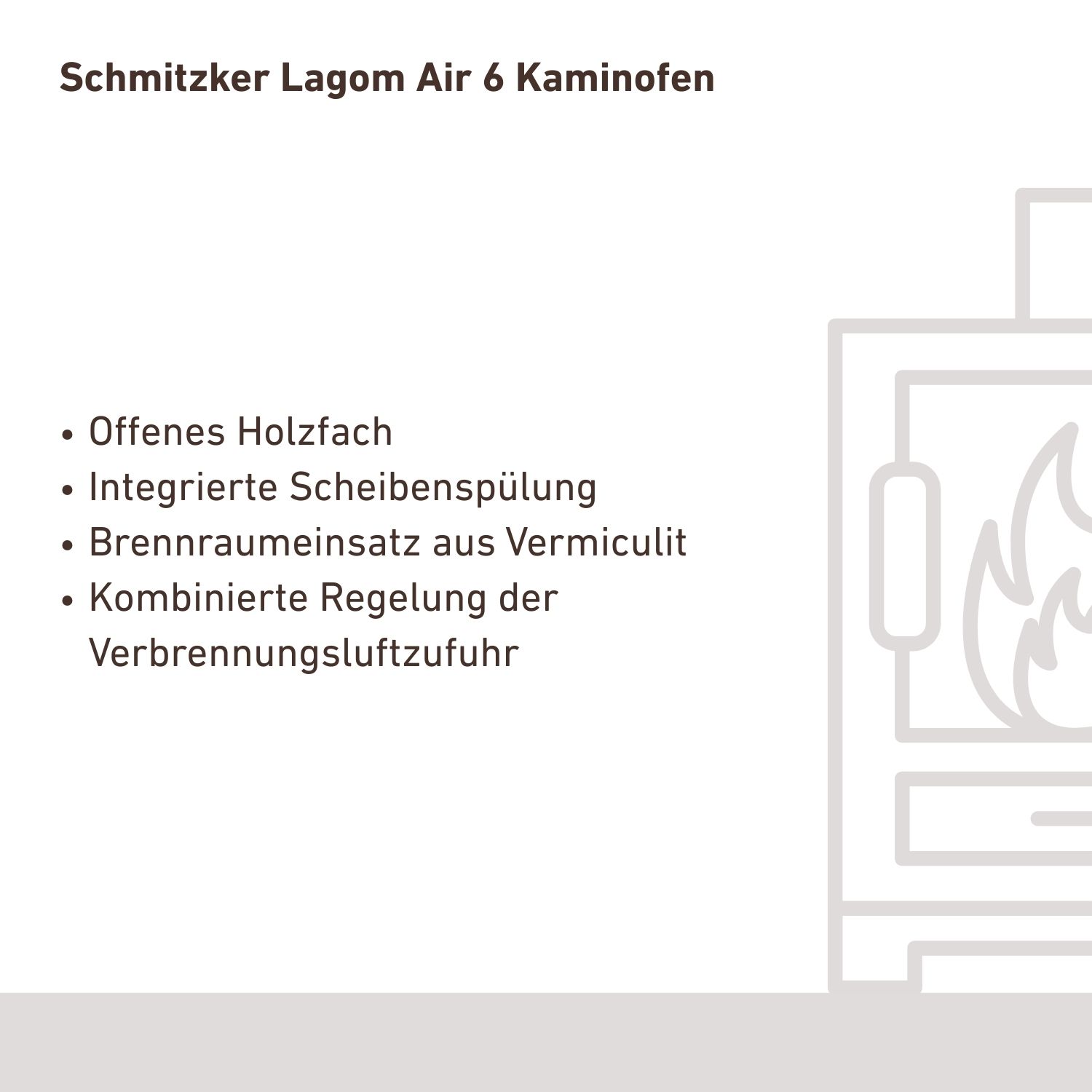Schmitzker Lagom Air 6 Kaminofen Schwarz