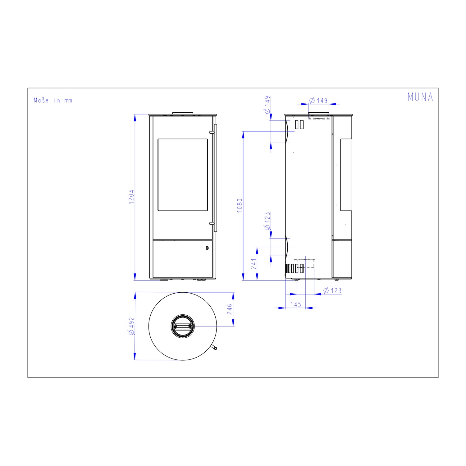 Olsberg Muna Kaminofen Stahl Schwarz