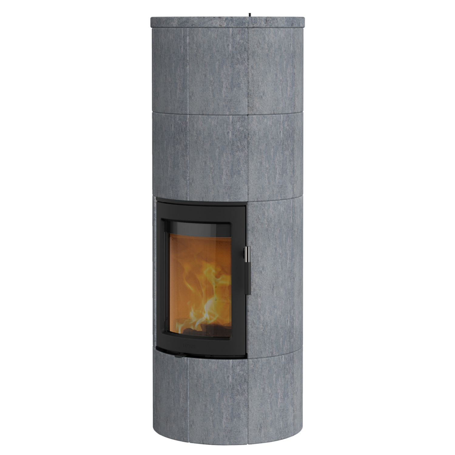 Lotus Maestro 2 Kaminofen Speckstein, Tür Schwarz, Rauchabgang hinten