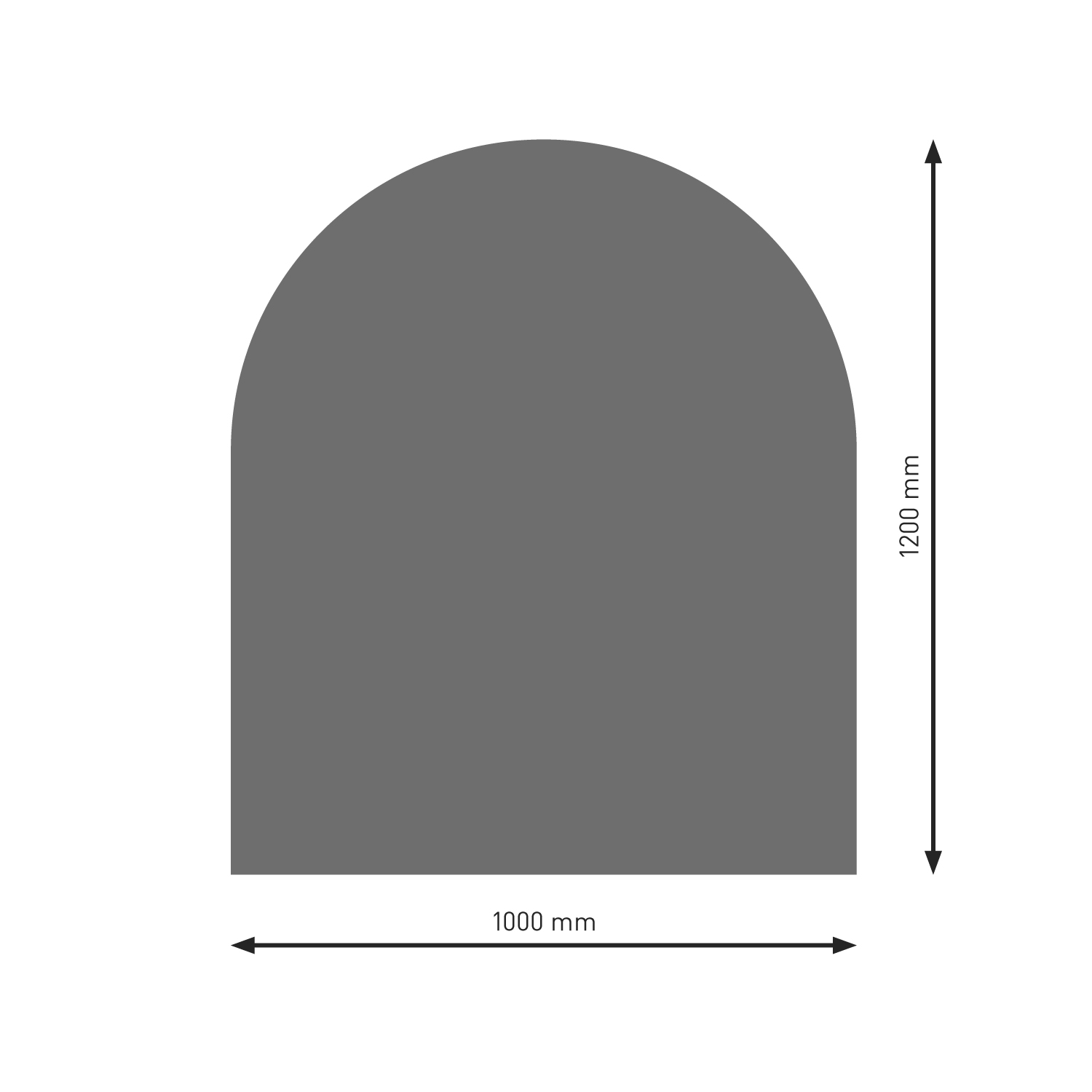 Raik Bodenplatte B3 Halbrund gussgrau pulverbeschichtet 1200 x 1000 mm Raik Bodenplatte B3 Halbrund gussgrau pulverbeschichtet 1200 x 1000 mm