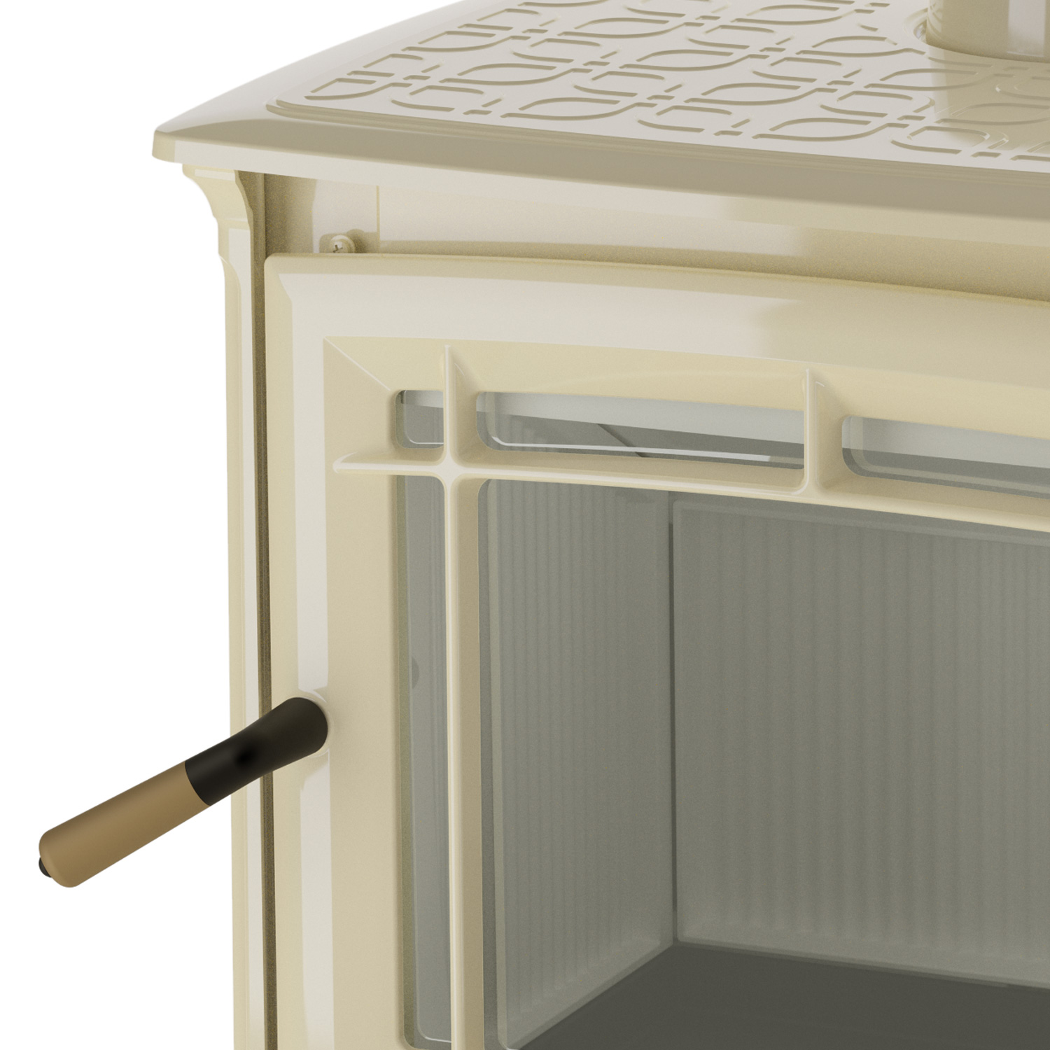 Hergom Shelburne Kaminofen Gusseisen Beige emailliert