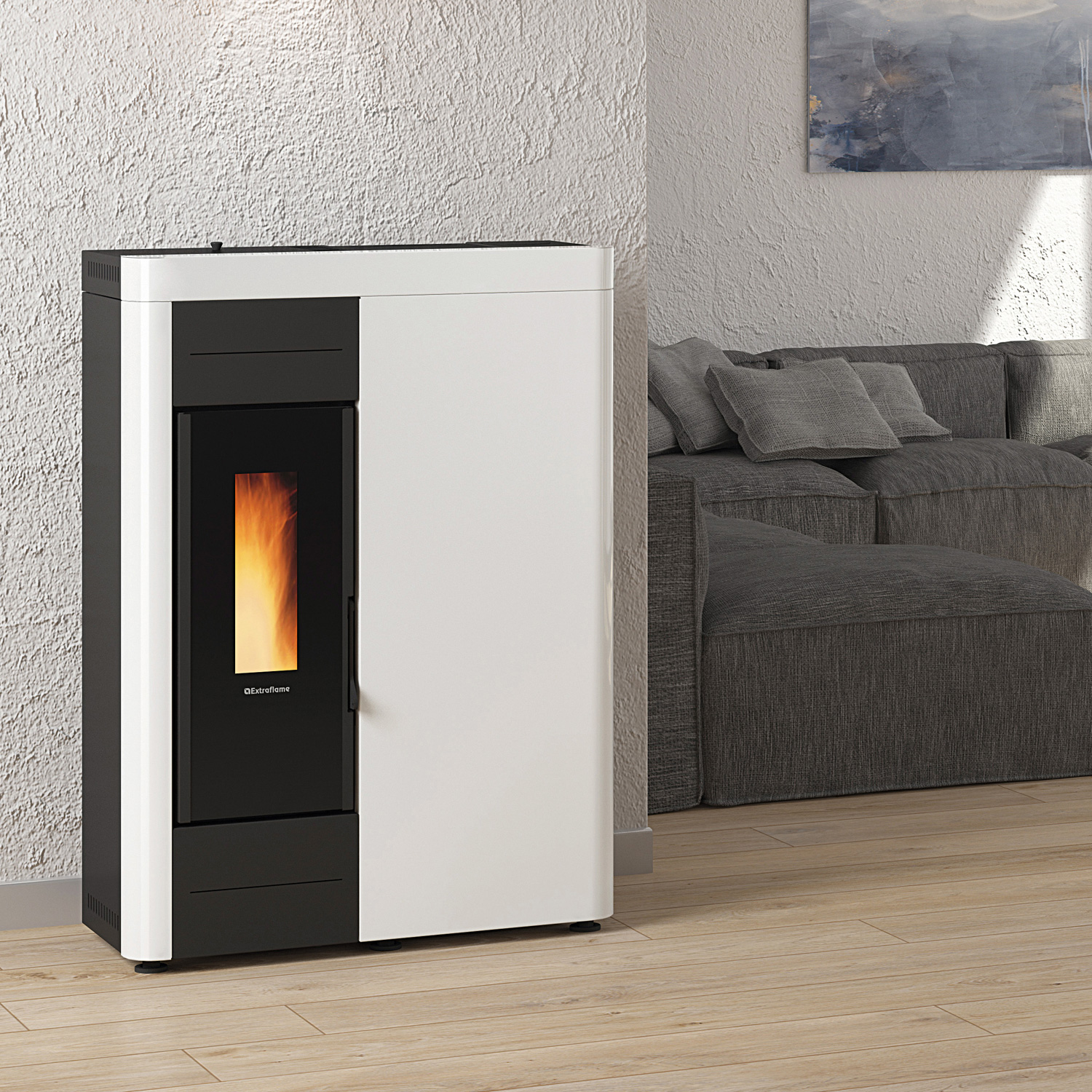 Extraflame Virna Idro 16 Wasserführender Pelletofen Weiß
