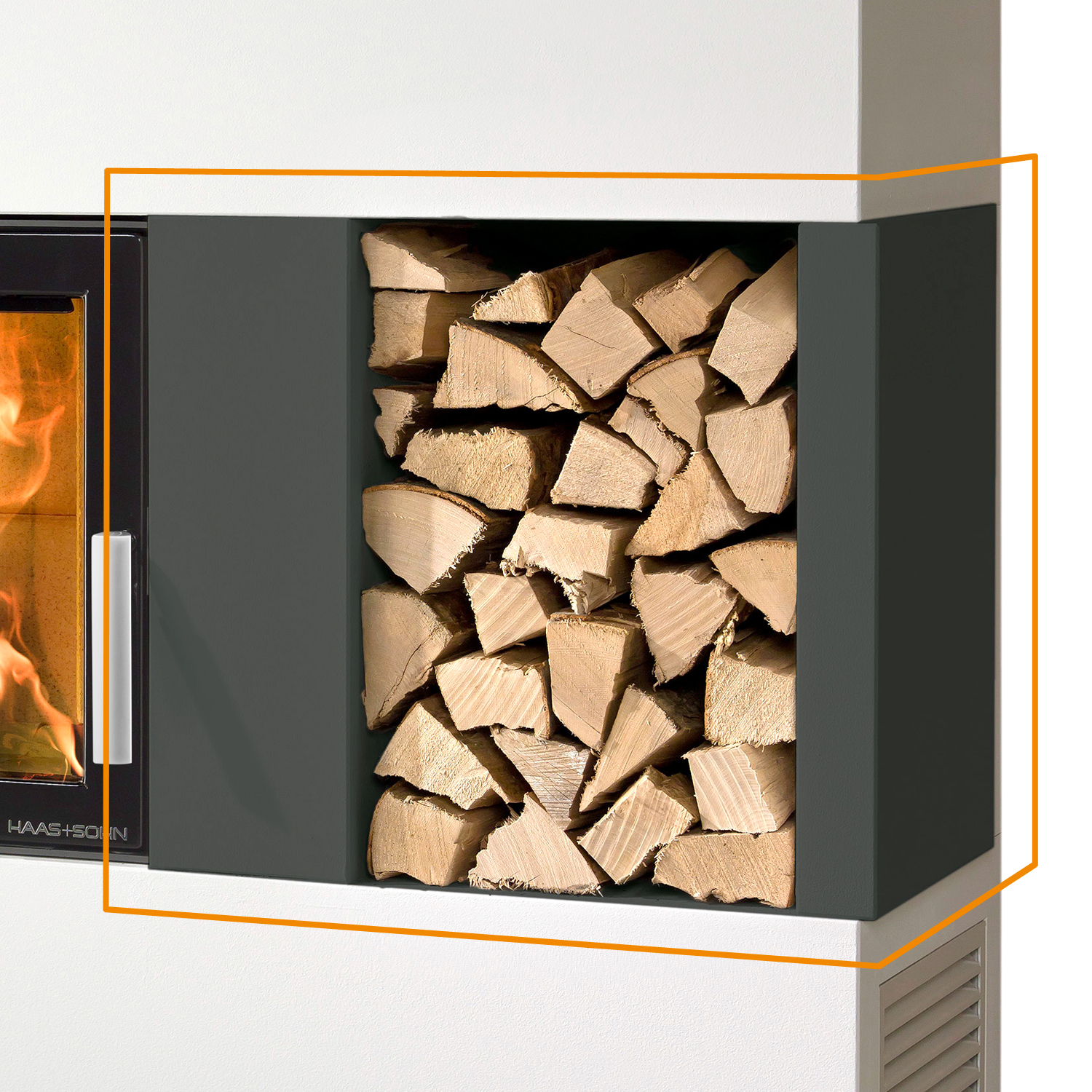 Haas+Sohn Holzlagerfach Adonis II Kaminbausatz Haas+Sohn Holzlagerfach Adonis II Kaminbausatz