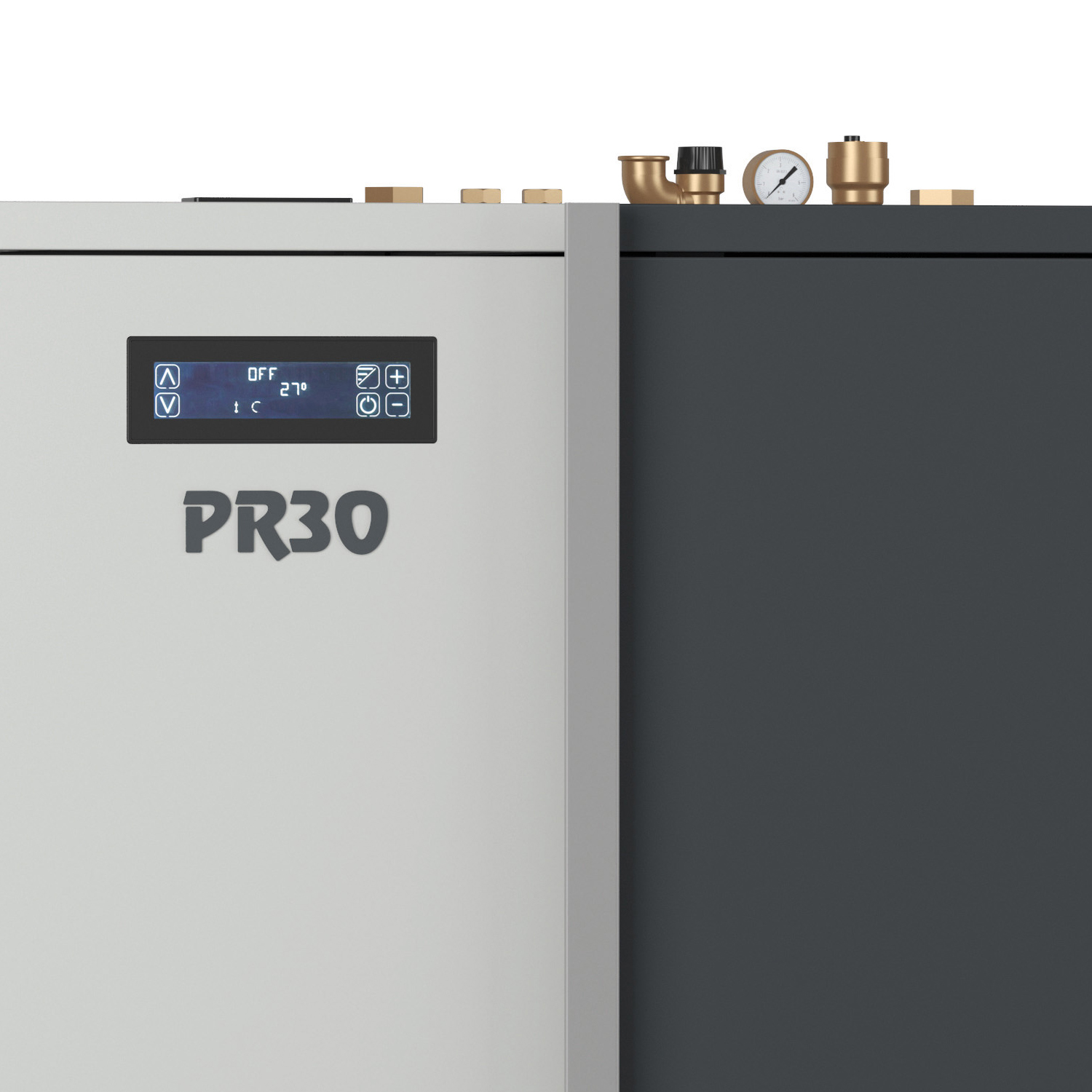 Extraflame Evolution Line PR30 Pelletkessel Stahl Weiss-Grau