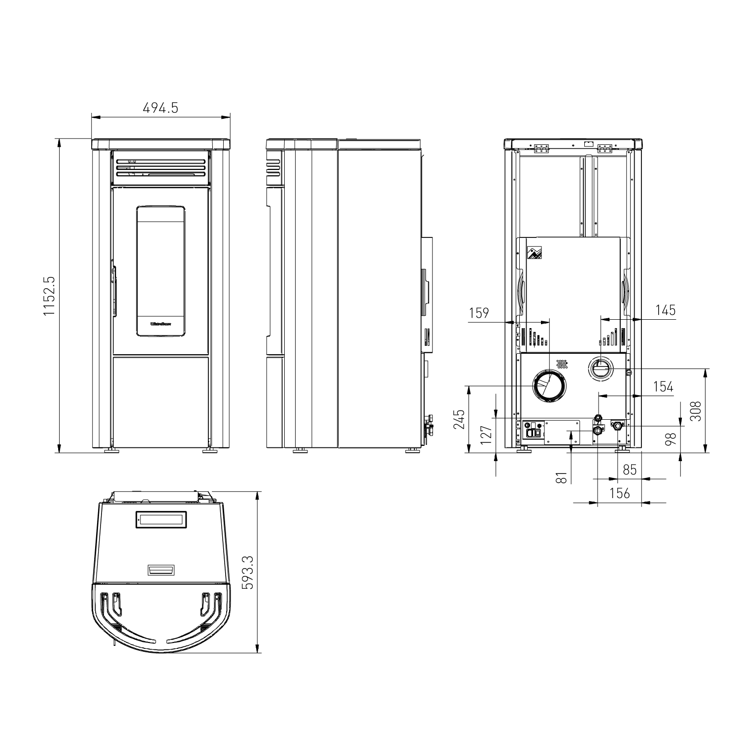 Extraflame Costanza Idro 16 wasserführender Pelletofen Weiß