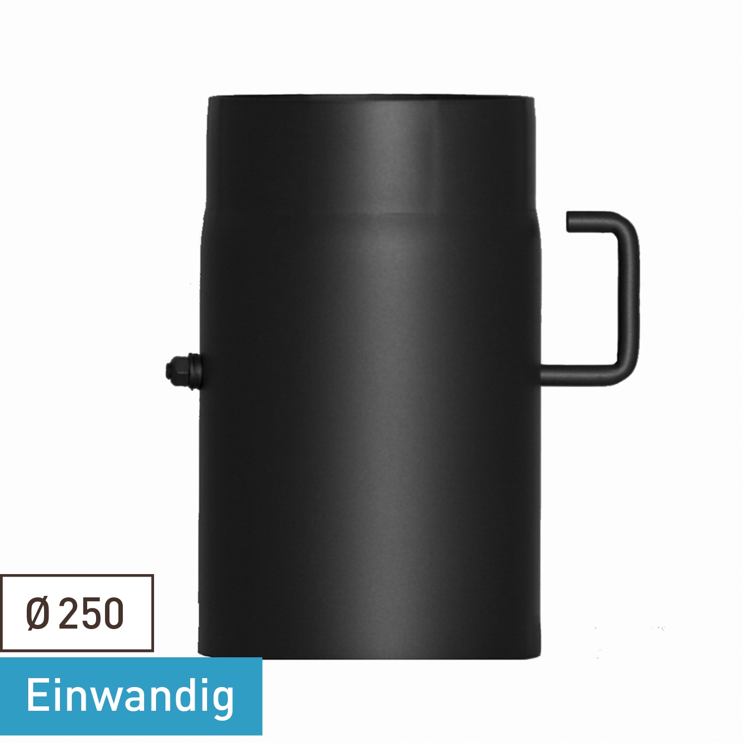 Raik Basic Rauchrohr / Ofenrohr 250mm - 250mm mit Zugregulierung schwarz