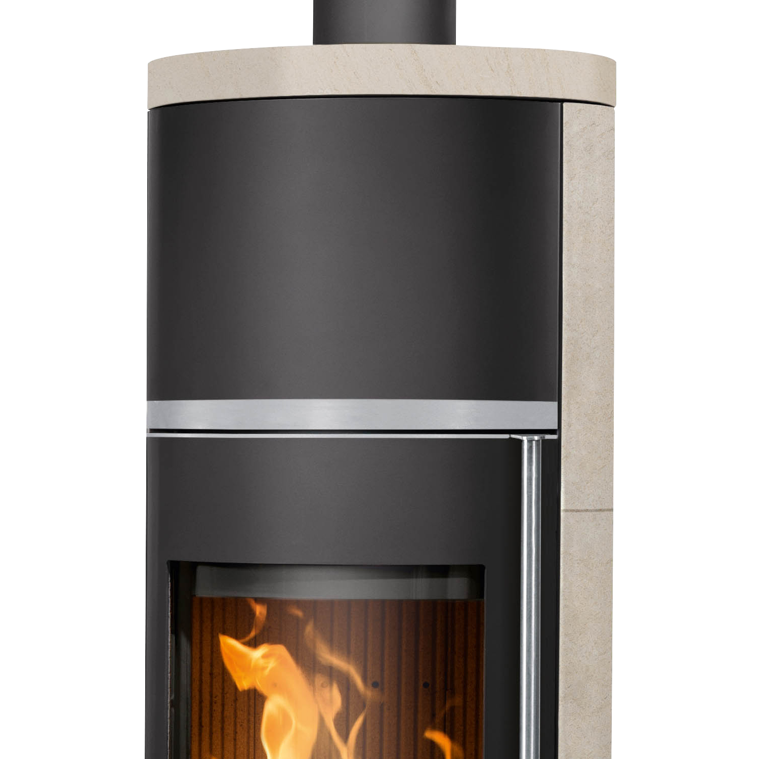 Oranier Corso W+ 2.0 Kaminofen Stahl Schwarz / Kalkstein Cream