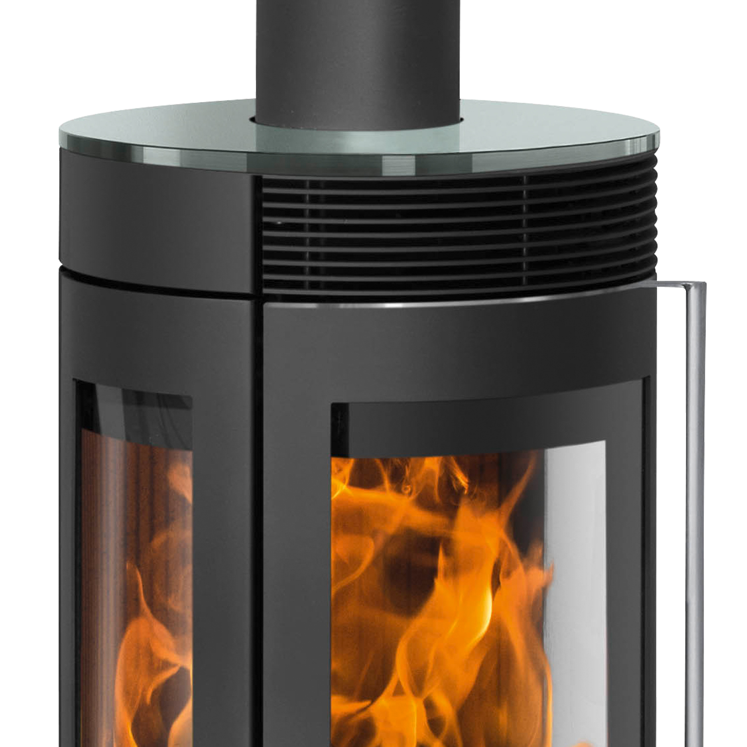 Oranier Rota TRE 2.0 Kaminofen Stahl Schwarz mit Glas-Abdeckplatte