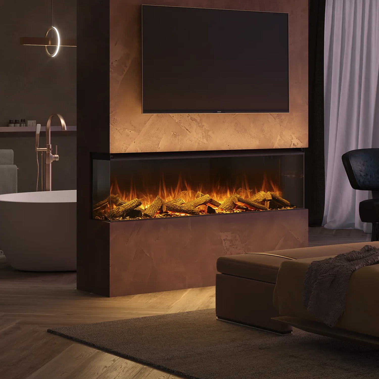 La Nordica Lumen 1600 LED Elektrokamin Kreideweiß