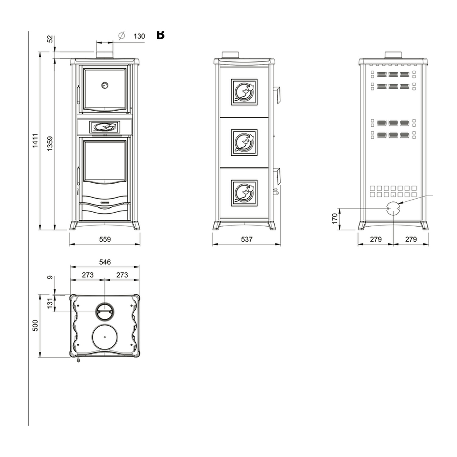 La Nordica ROSSELLA PLUS FORNO.165 Keramik - Panna Kaminofen