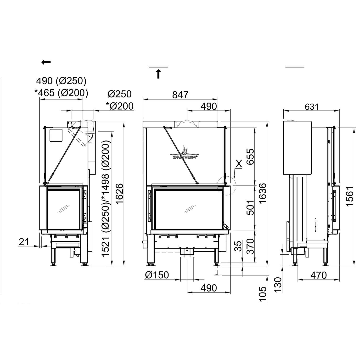 Spartherm Premium V-2R-80h Kamineinsatz 200 mm RR