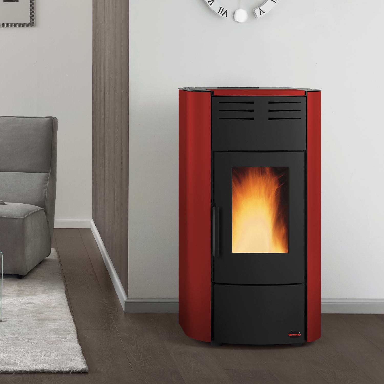 Extraflame Raffaella Idro H15 5.0 Wasserführender Pelletofen Bordeaux