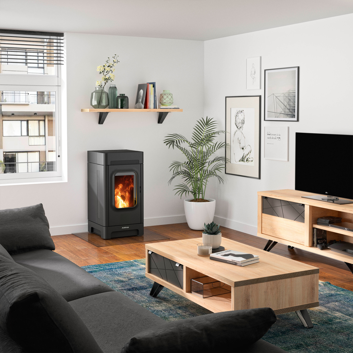 Justus Canis Pelletofen Stahl Schwarz Justus Canis Pelletofen Stahl Schwarz