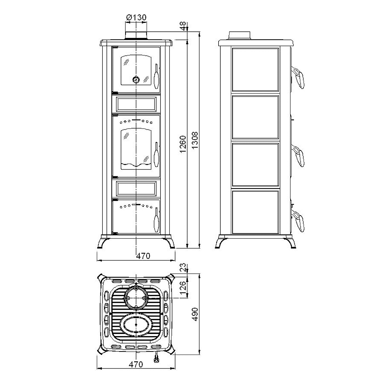 Wamsler Romantik-B II Küchenofen Naturstein