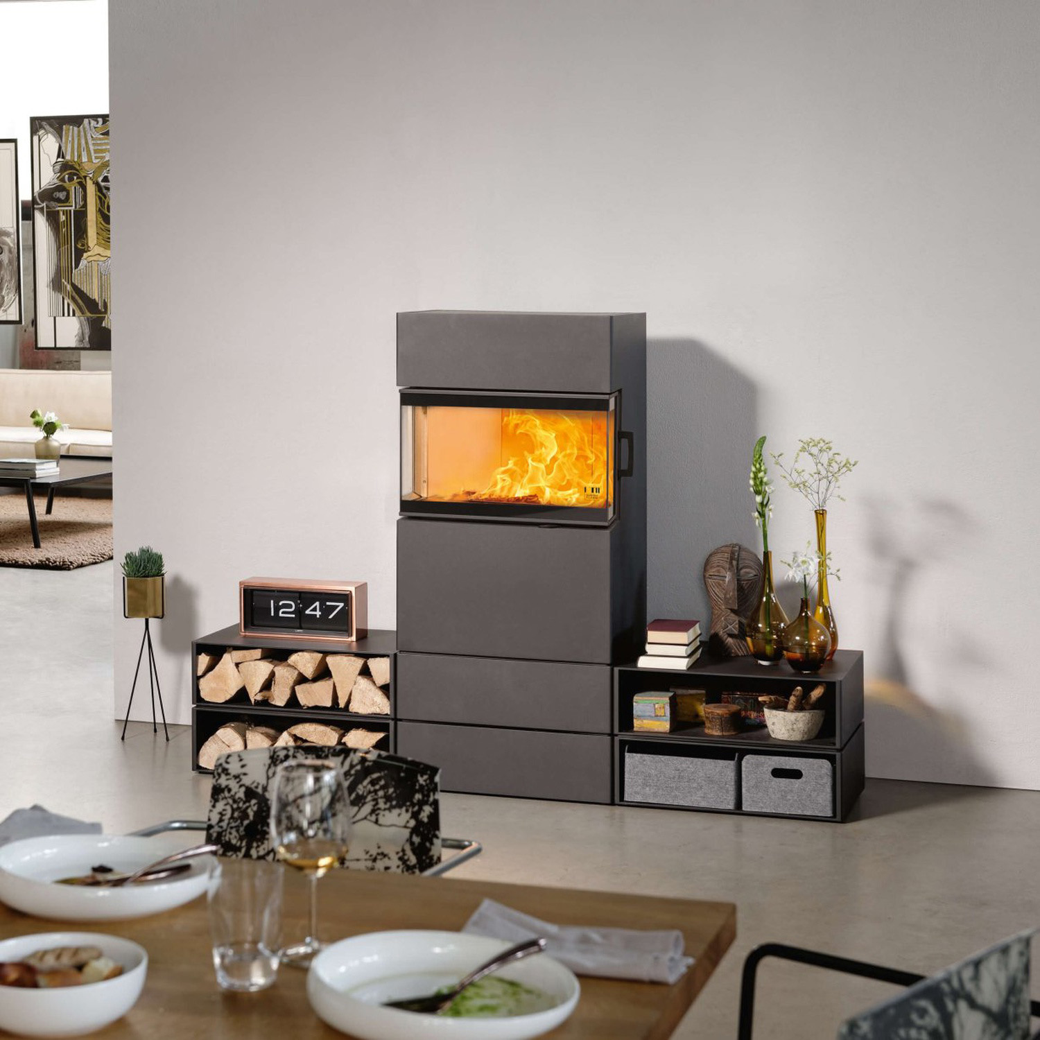 Austroflamm Dexter S3 3.0 Kaminofen Stahl Gussgrau