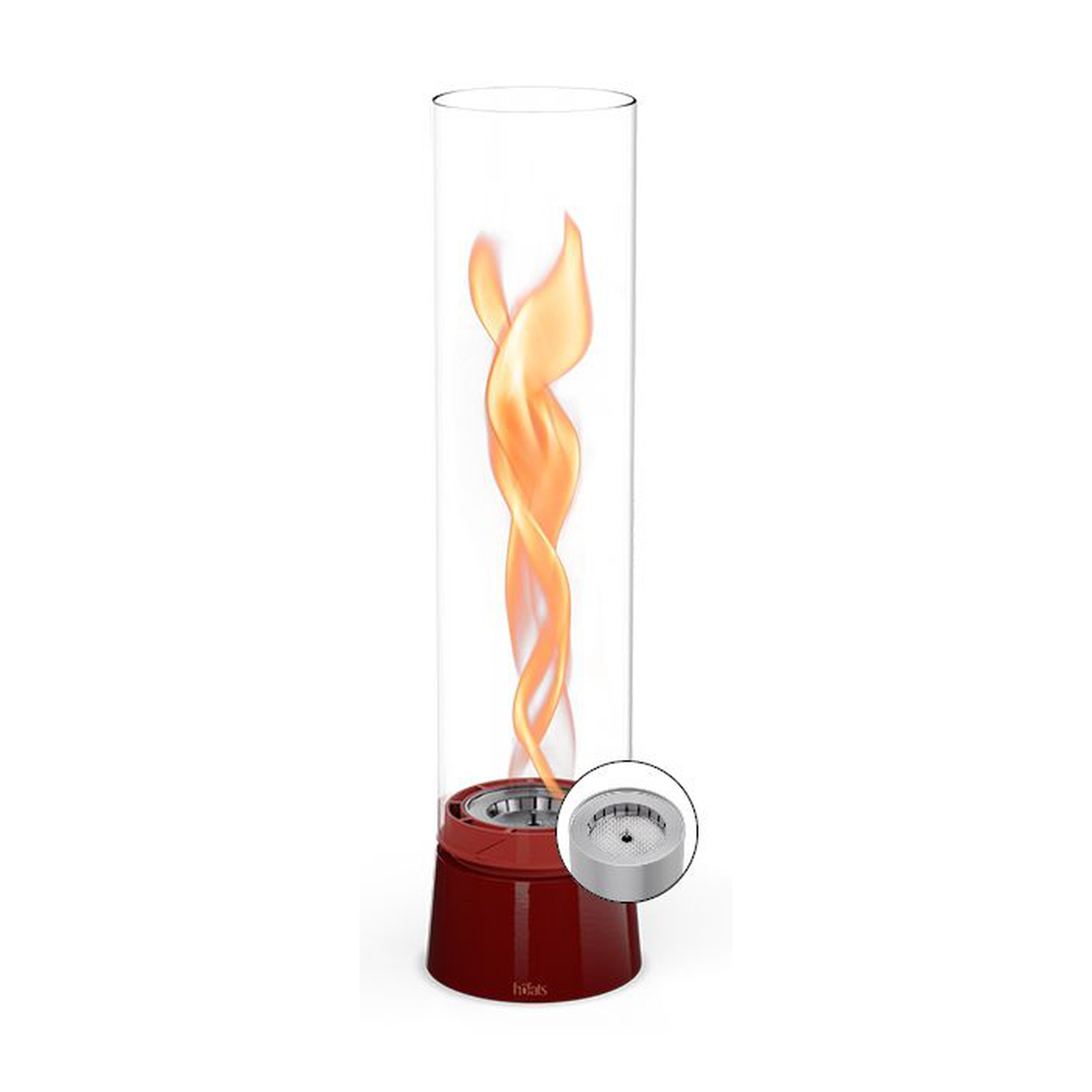 höfats SPIN air 1200 Tischfeuer Emaille rot + 1 Liter Bioethanol gratis