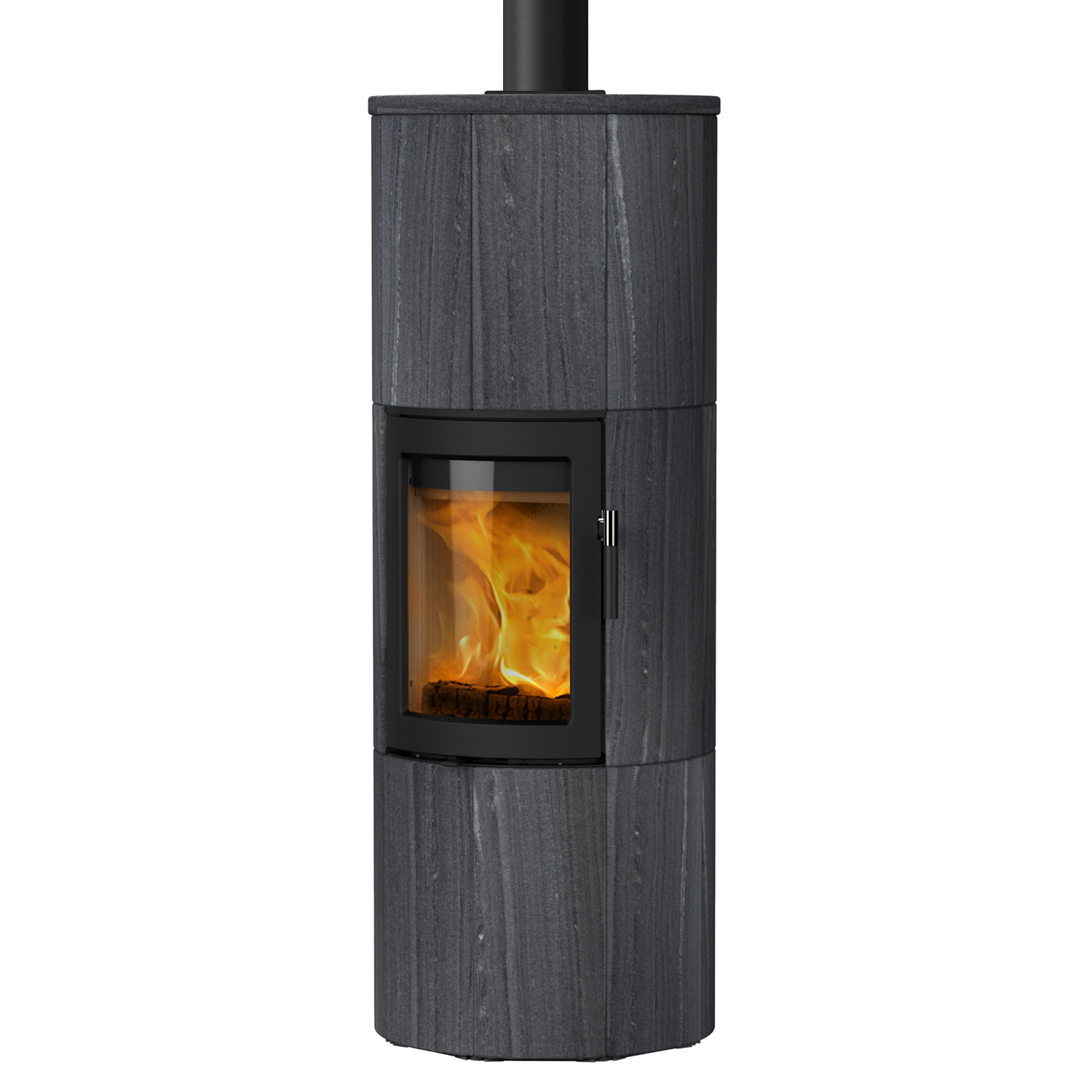Lotus Maestro 152 Kaminofen Schwarz/ Indian Night, Rauchabgang oben