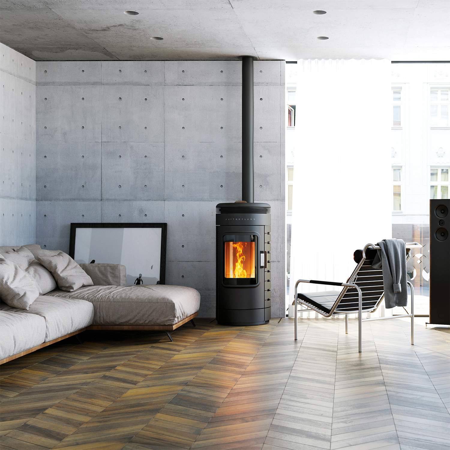 Austroflamm Ella Pelletofen Keramik Dunkelgrau Austroflamm Ella Pelletofen Keramik Dunkelgrau