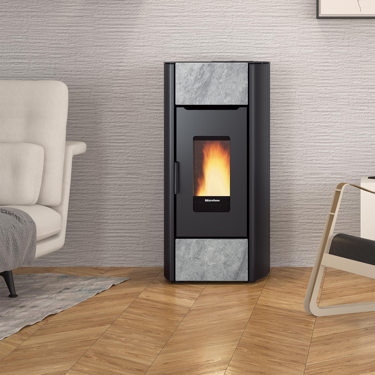 Extraflame Prestige Line Mirka Plus Pelletofen Naturstein
