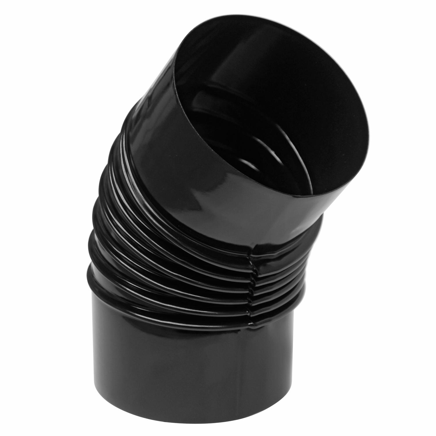 Raik Rauchrohrbogen / Ofenrohrbogen Emaille 130mm - 45° Bogen gerippt Schwarz mit Reinigungsöffnung Raik Rauchrohrbogen / Ofenrohrbogen Emaille 130mm - 45° Bogen gerippt Schwarz mit Reinigungsöffnung