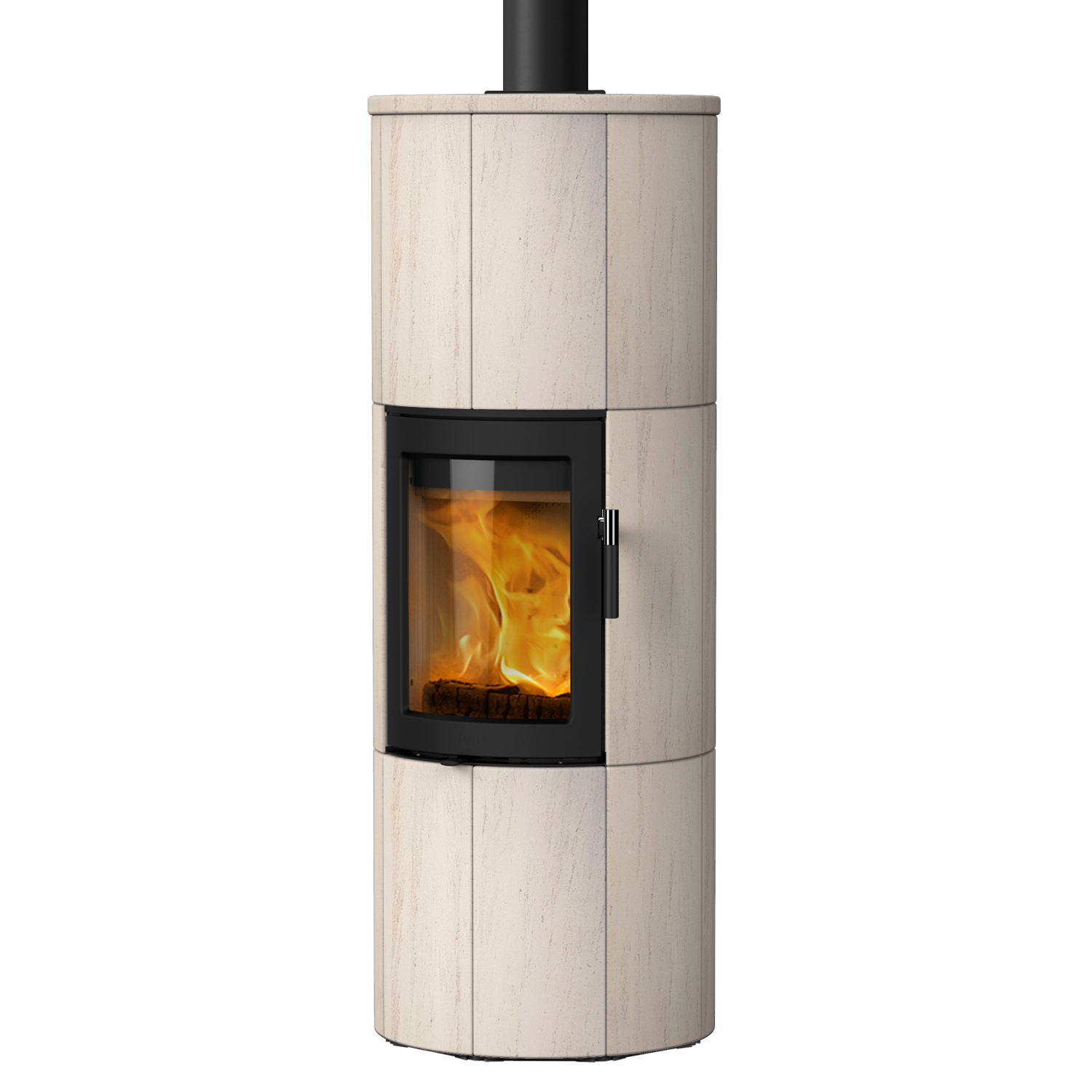 Lotus Maestro 152 Kaminofen Schwarz/ Limestone, Rauchabgang oben, DIBt