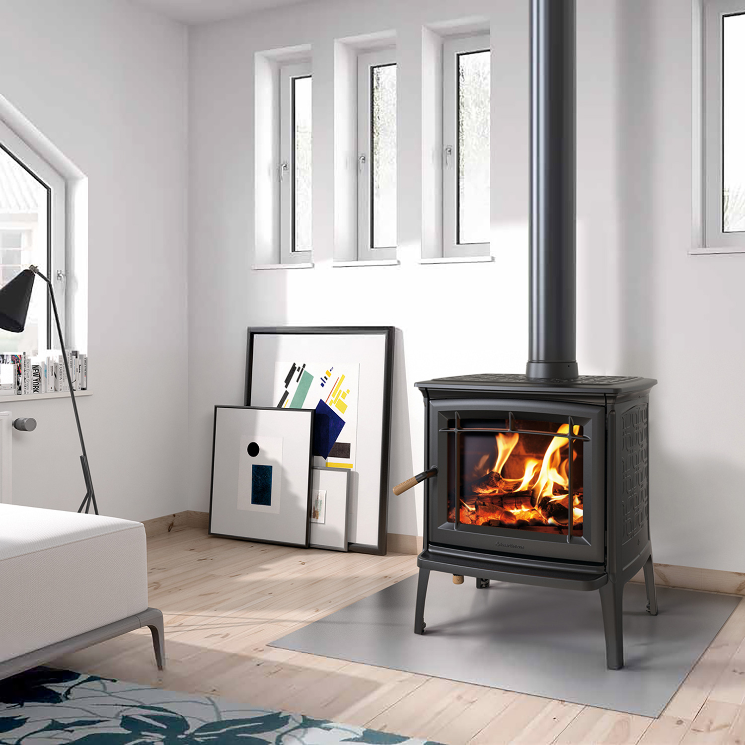 Hergom Shelburne Kaminofen Gusseisen Schwarz Hergom Shelburne Kaminofen Gusseisen Schwarz