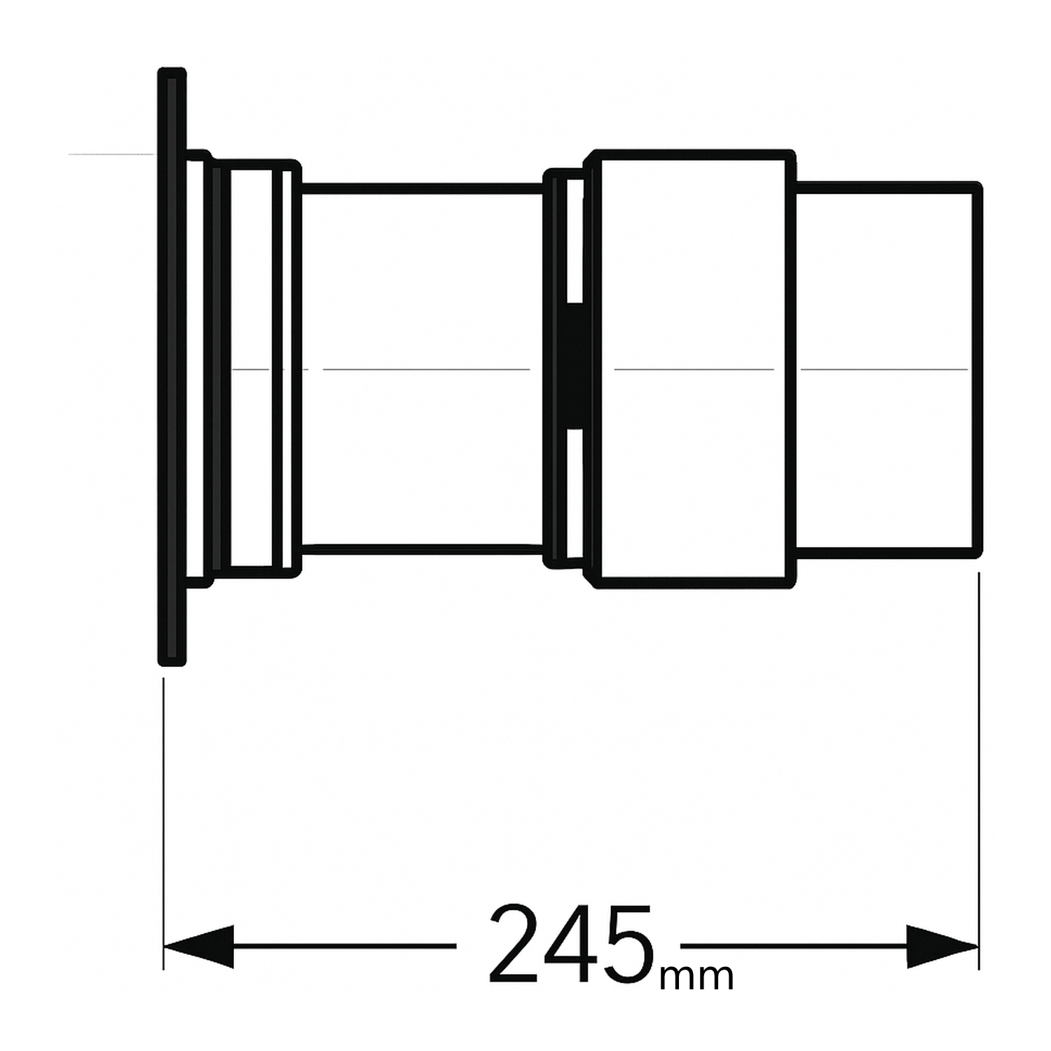 Schiedel Anschlussfutter Ø150 mm einwandig, kürzbar für PRIMA PLUS Ø180 mm matt