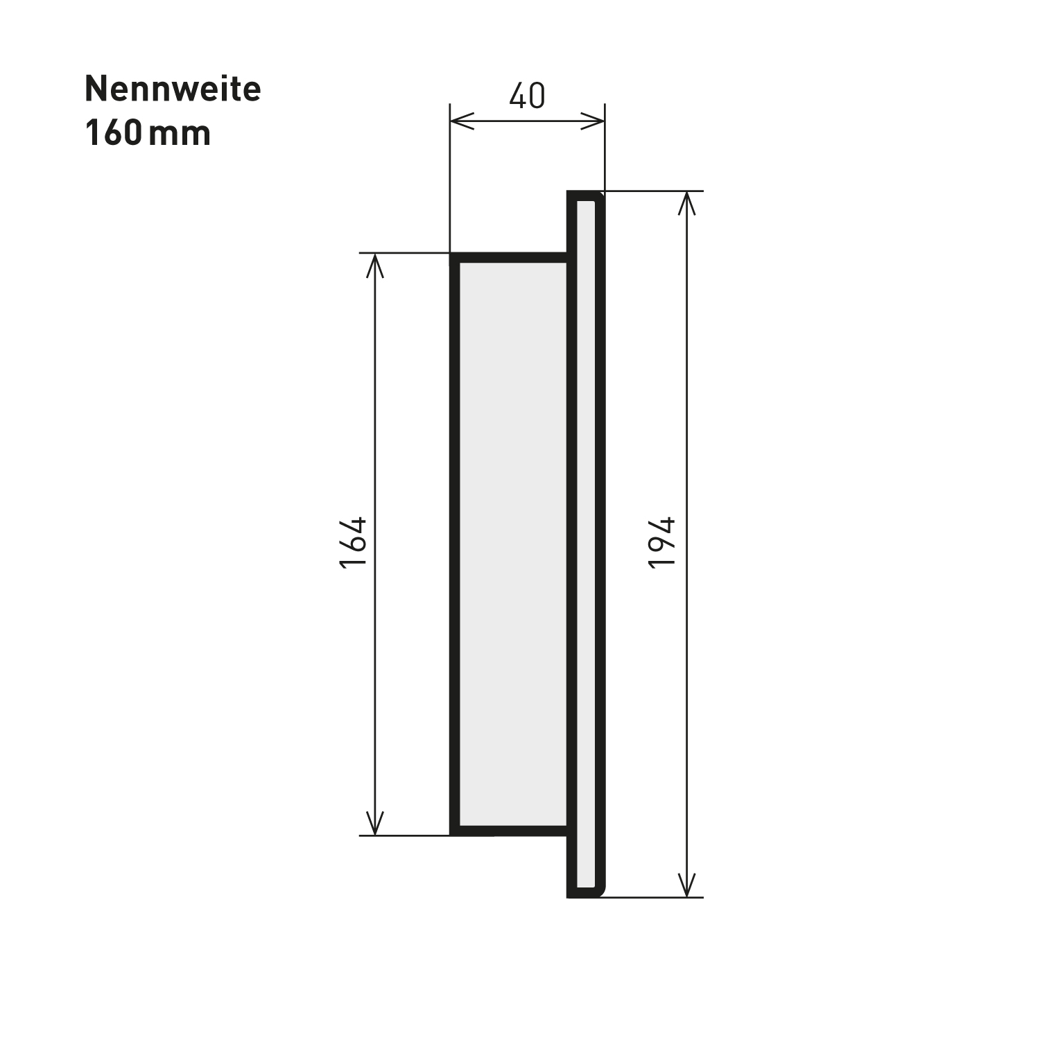 Raik Basic Blindklappe 160mm schwarz für Rauchrohr / Ofenrohr