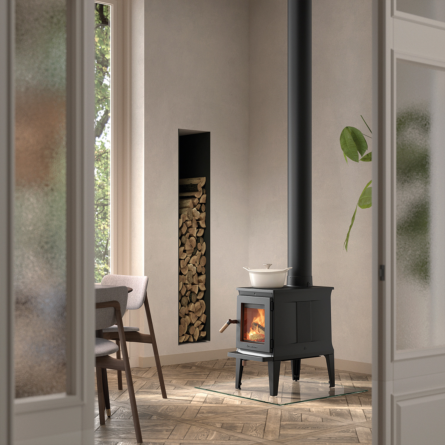 Hergom E20 Green Mountain Kaminofen Gusseisen schwarz Hergom E20 Green Mountain Kaminofen Gusseisen schwarz