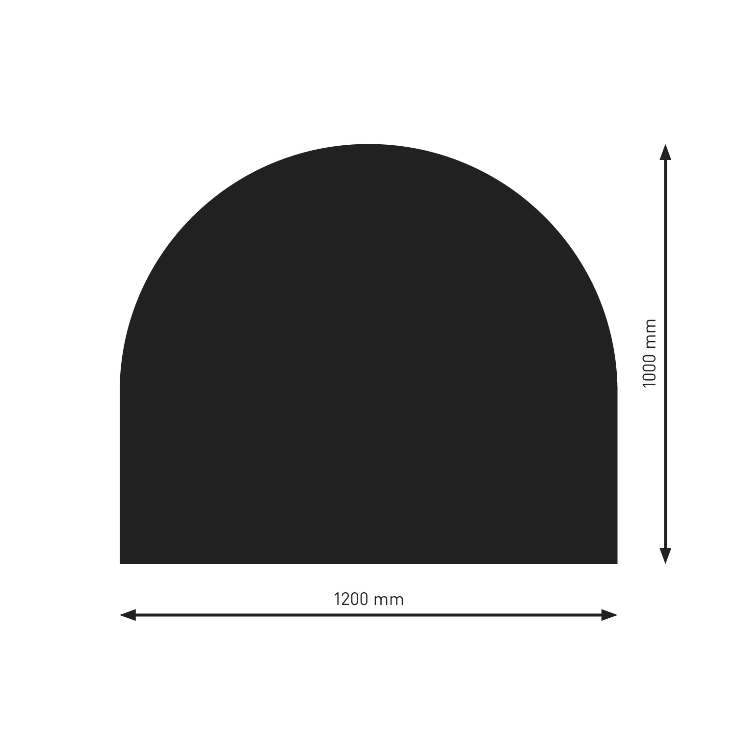 Raik Bodenplatte B3 Halbrund schwarz pulverbeschichtet 1000 x 1200 mm Raik Bodenplatte B3 Halbrund schwarz pulverbeschichtet 1000 x 1200 mm