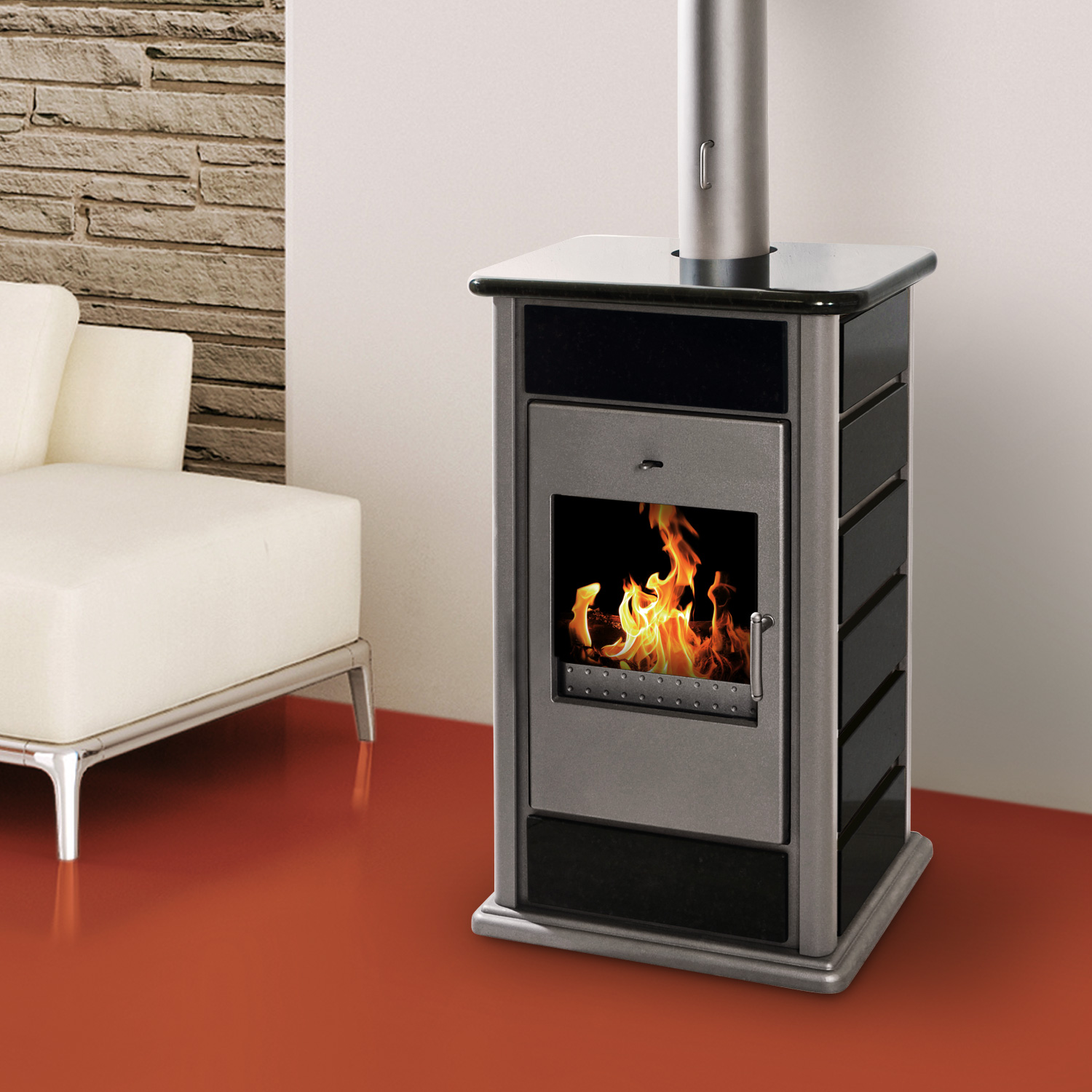Schmitzker Alicante Wasserführender Kaminofen Anthrazit Blackline Schmitzker Alicante Wasserführender Kaminofen Anthrazit Blackline