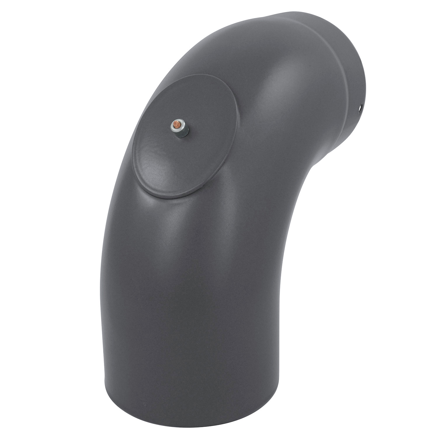Raik Rauchrohrbogen / Ofenrohrbogen Emaille 150mm - 90° Bogen glatt Grau mit Reinigungsöffnung Raik Rauchrohrbogen / Ofenrohrbogen Emaille 150mm - 90° Bogen glatt Grau mit Reinigungsöffnung