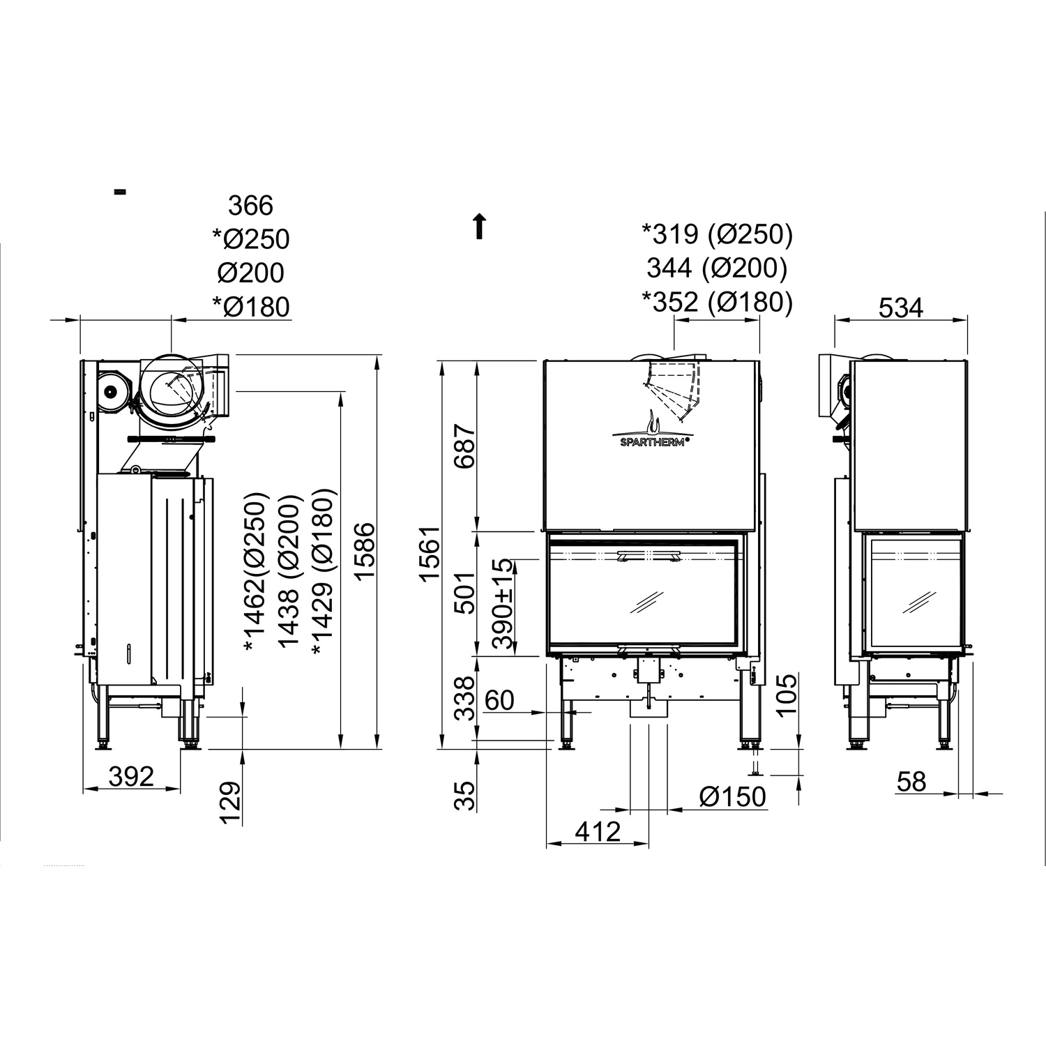 Spartherm Varia 2L-80h Kamineinsatz 200 mm