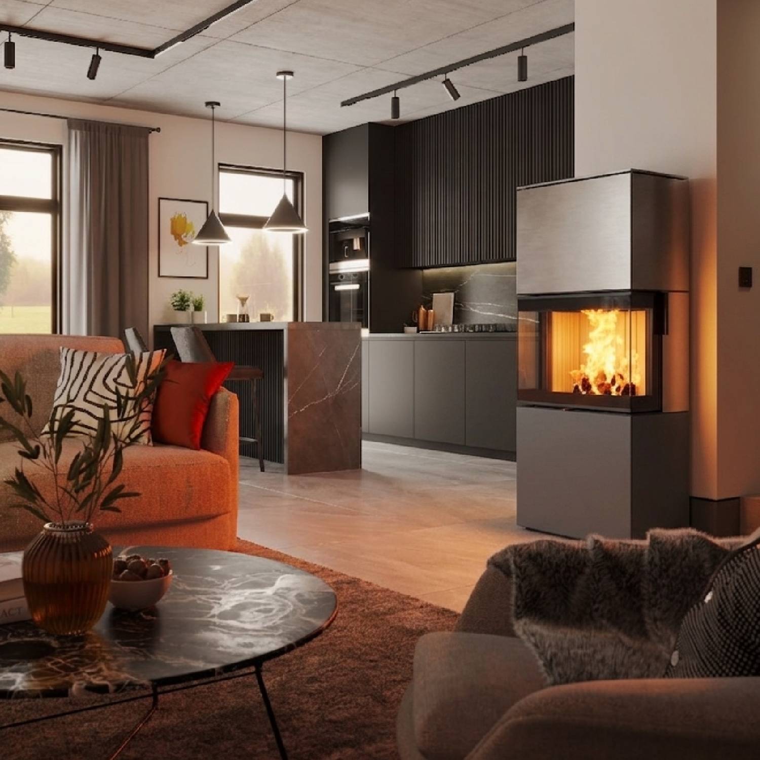 Spartherm Largo S steel RLA Kaminofen Titan