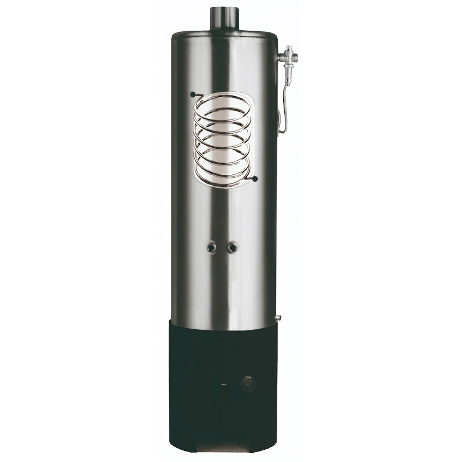 Wittigsthal Badeofen druckfest ZW100 mit Wärmetauscher - Oberofen Edelstahl 100L, Unterofen 100/6 schwarz, ohne MB